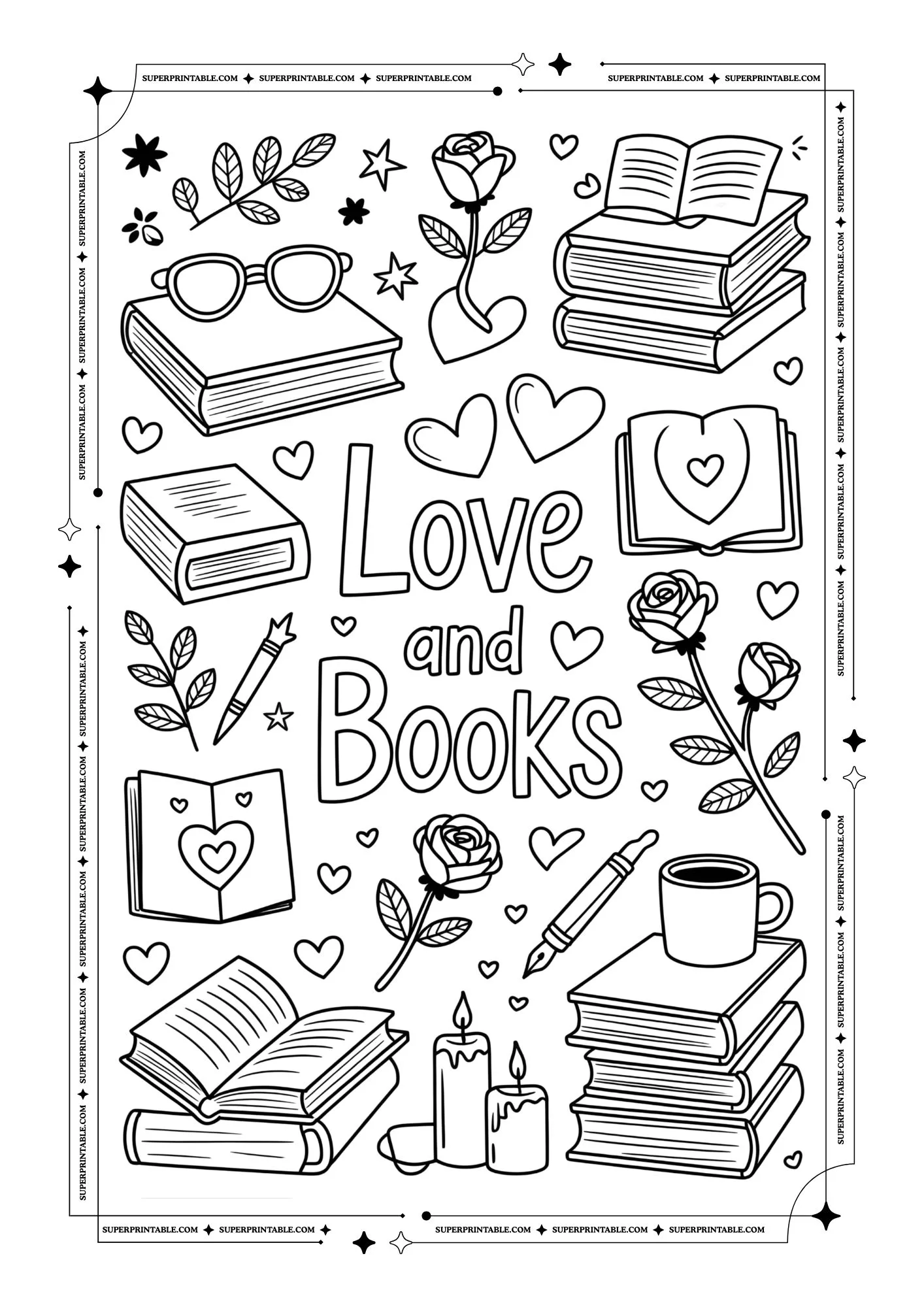 Sticker Style Valentine's Coloring Pages 8