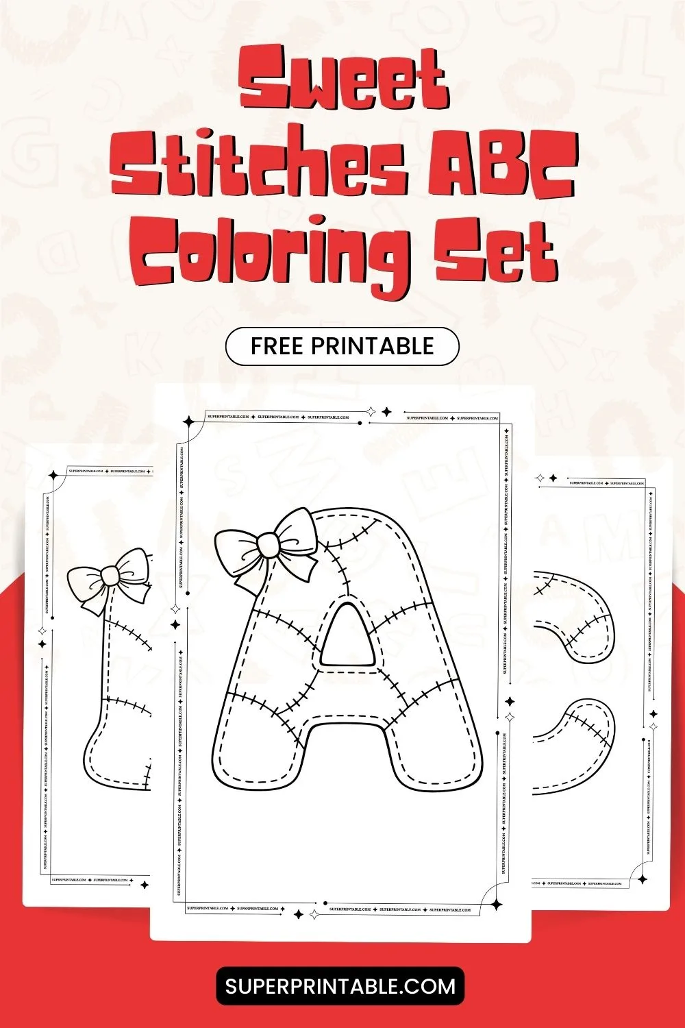 Sweet Stitches ABC Coloring Set Pinterest Image