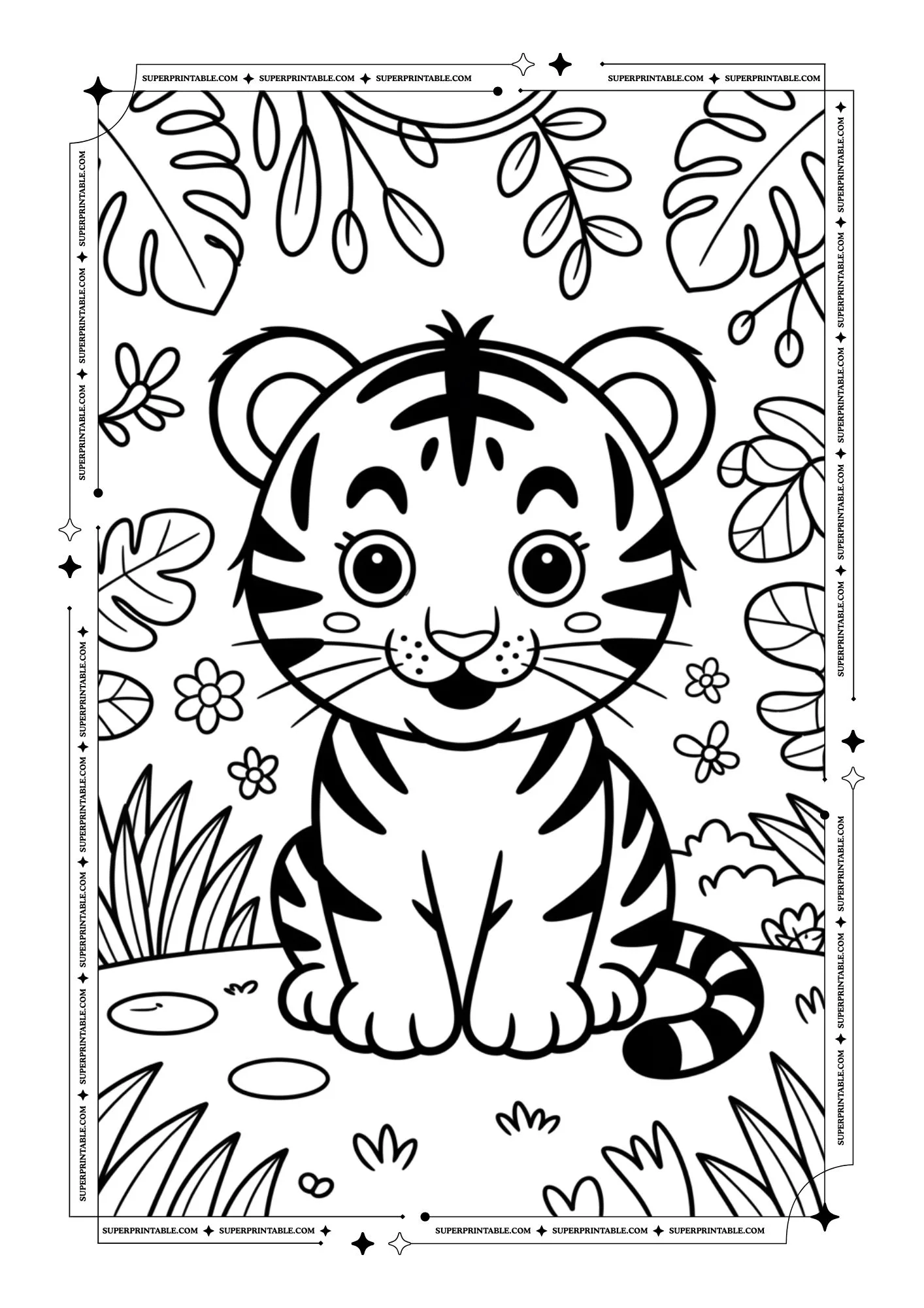 Tiger Coloring Pages 1