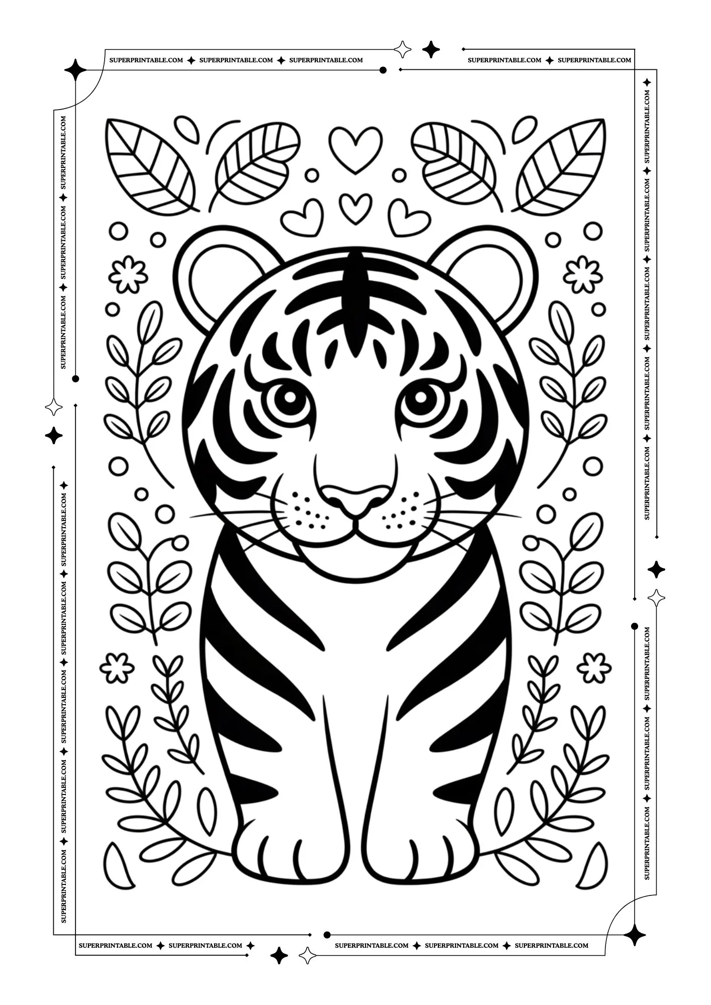 Tiger Coloring Pages 2