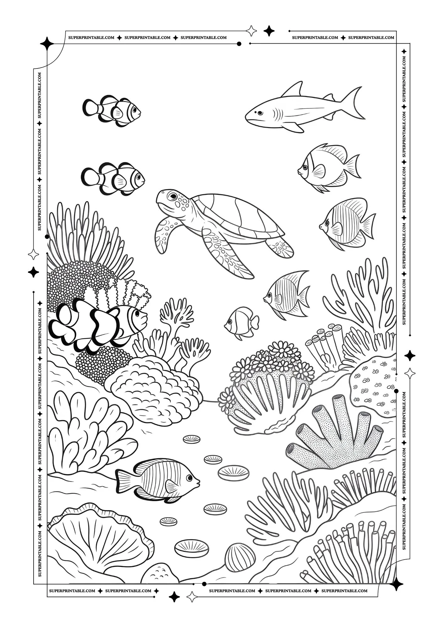 Underwater Life Coloring Pages 1