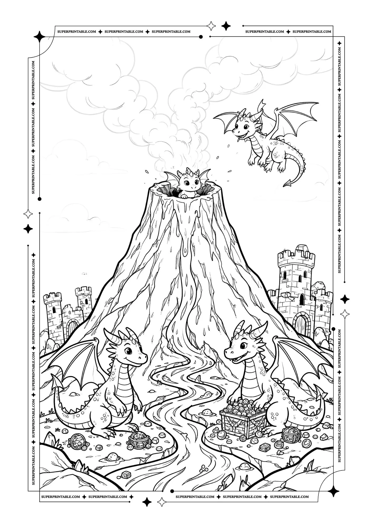 Volcano World Coloring Pages 2