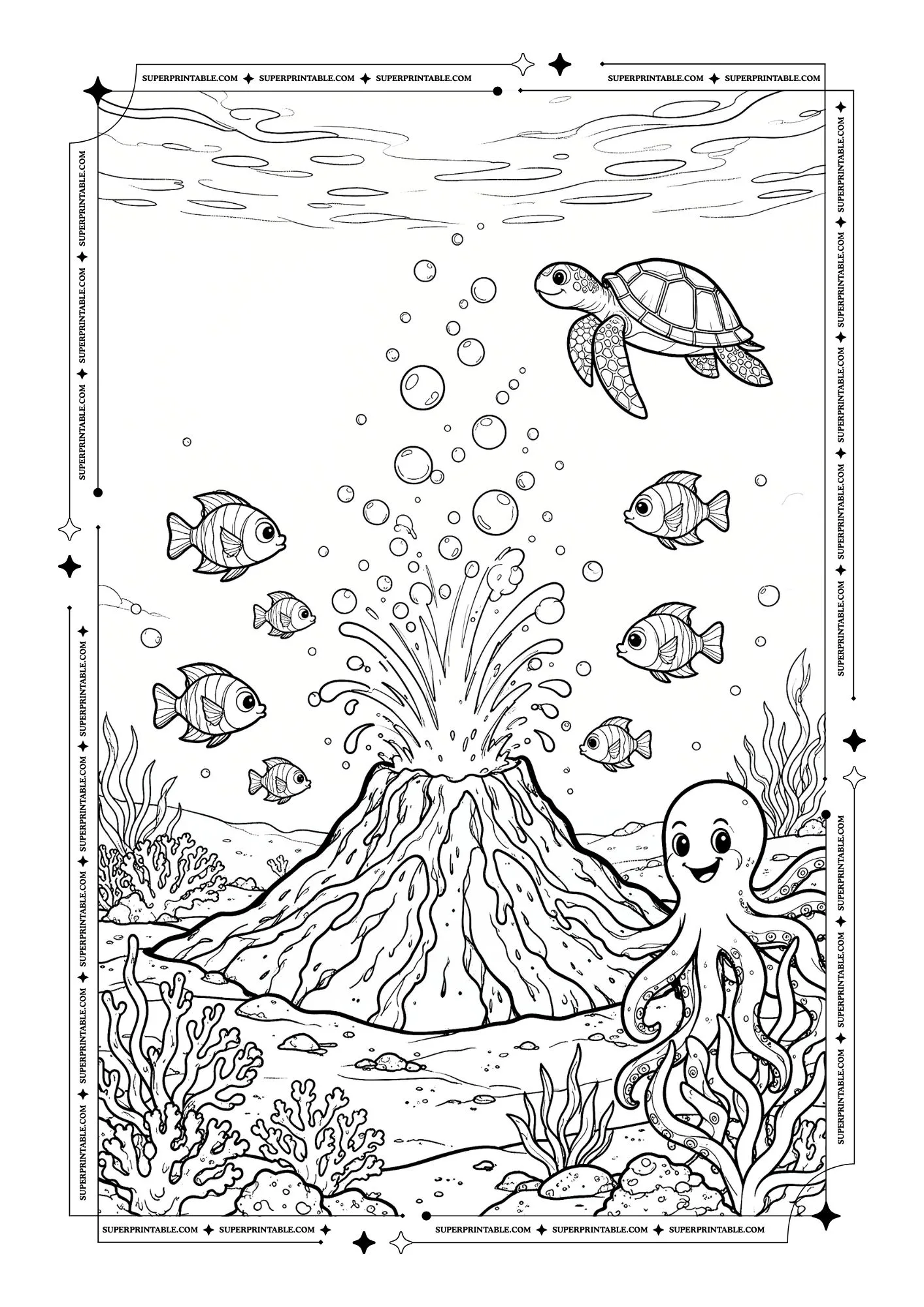 Volcano World Coloring Pages 4