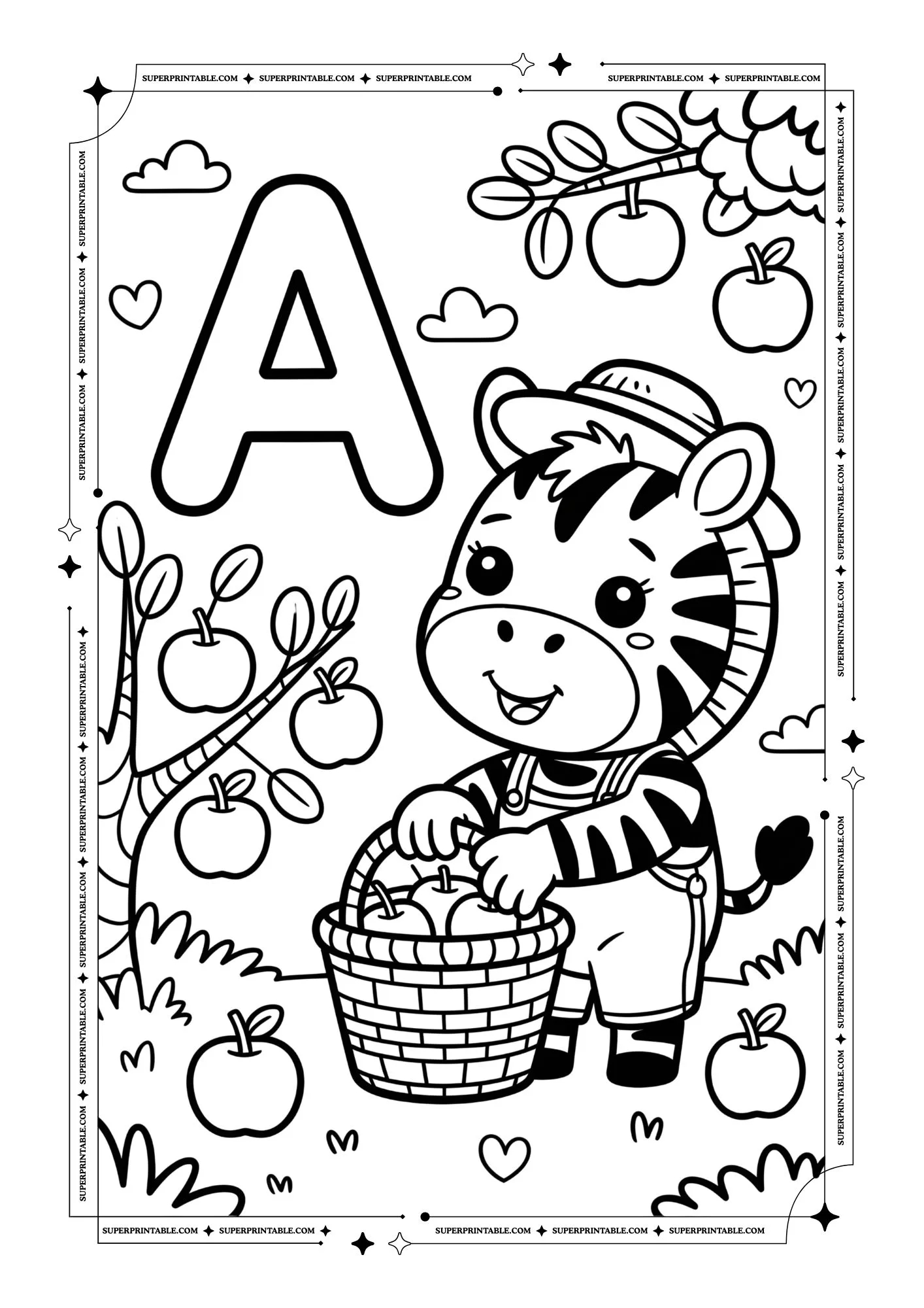 Zebra Alphabet Coloring Pages 1