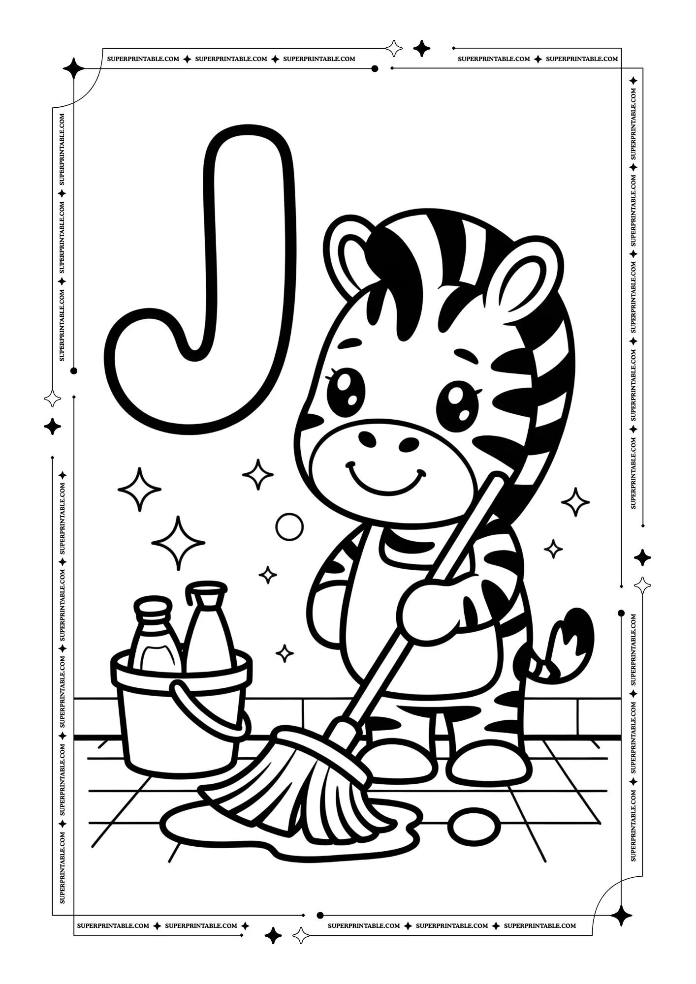 Zebra Alphabet Coloring Pages 10