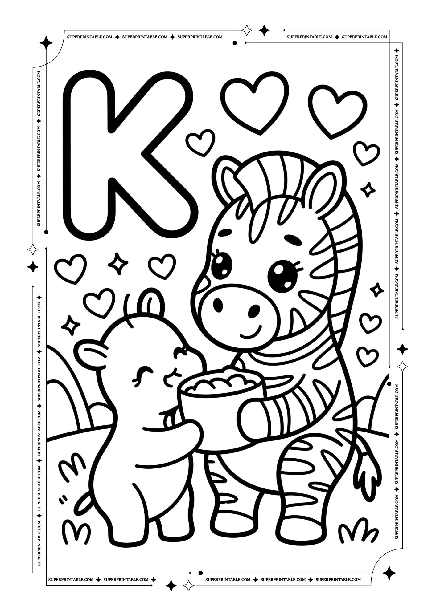 Zebra Alphabet Coloring Pages 11