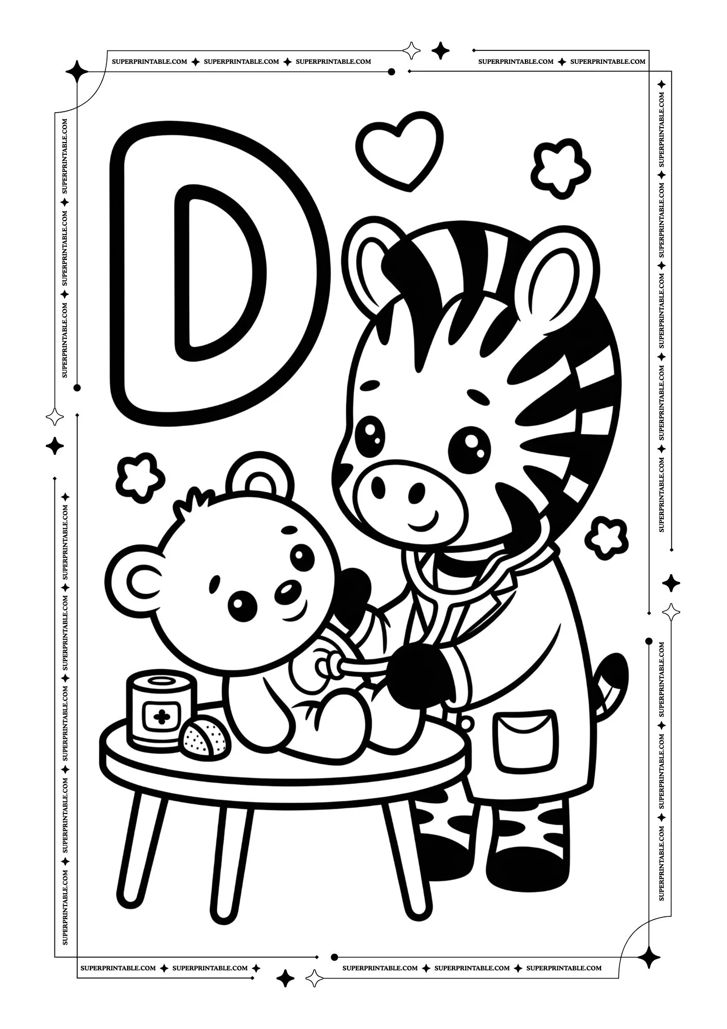 Zebra Alphabet Coloring Pages 4