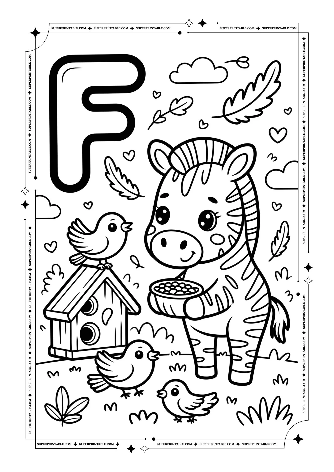 Zebra Alphabet Coloring Pages 6