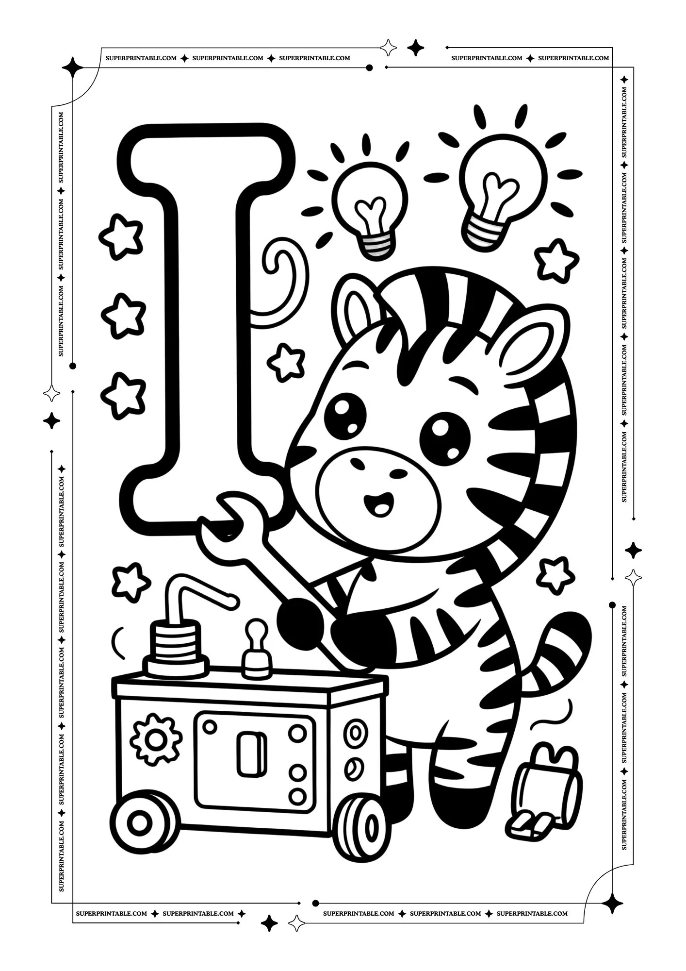 Zebra Alphabet Coloring Pages 9