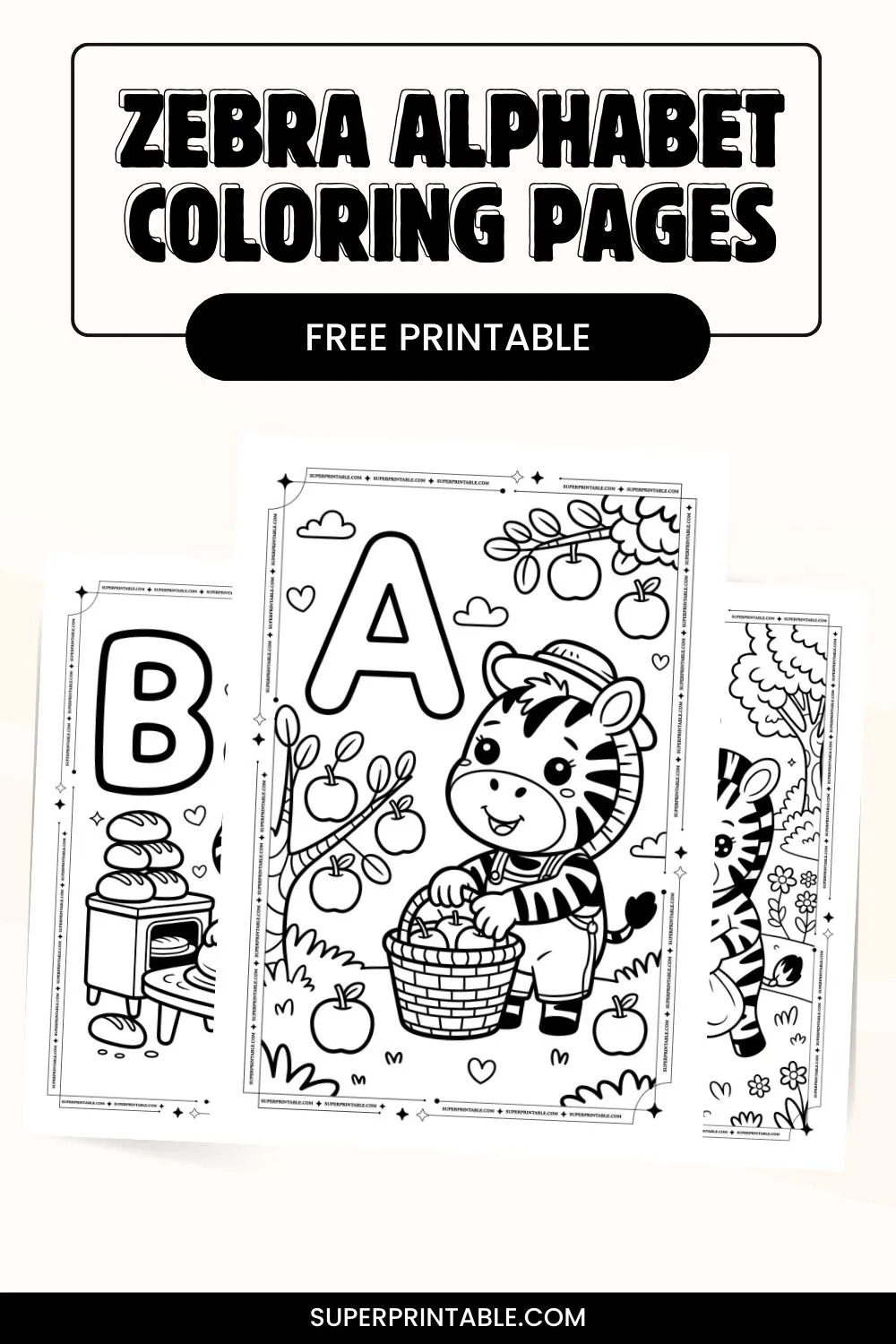 Zebra Alphabet Coloring Pages Pinterest Image