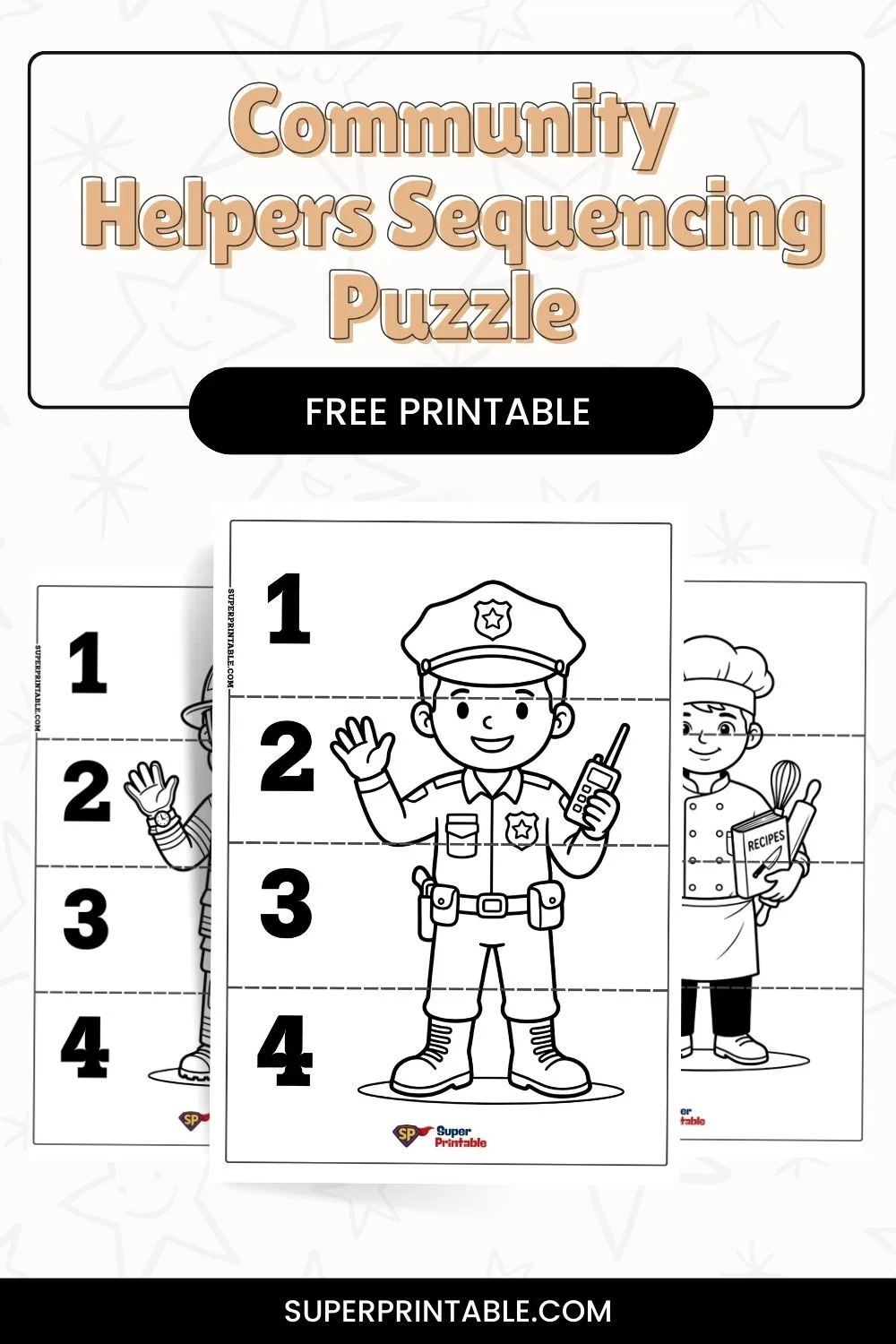 10+ Community Helpers Sequencing Puzzle Pinterest Image