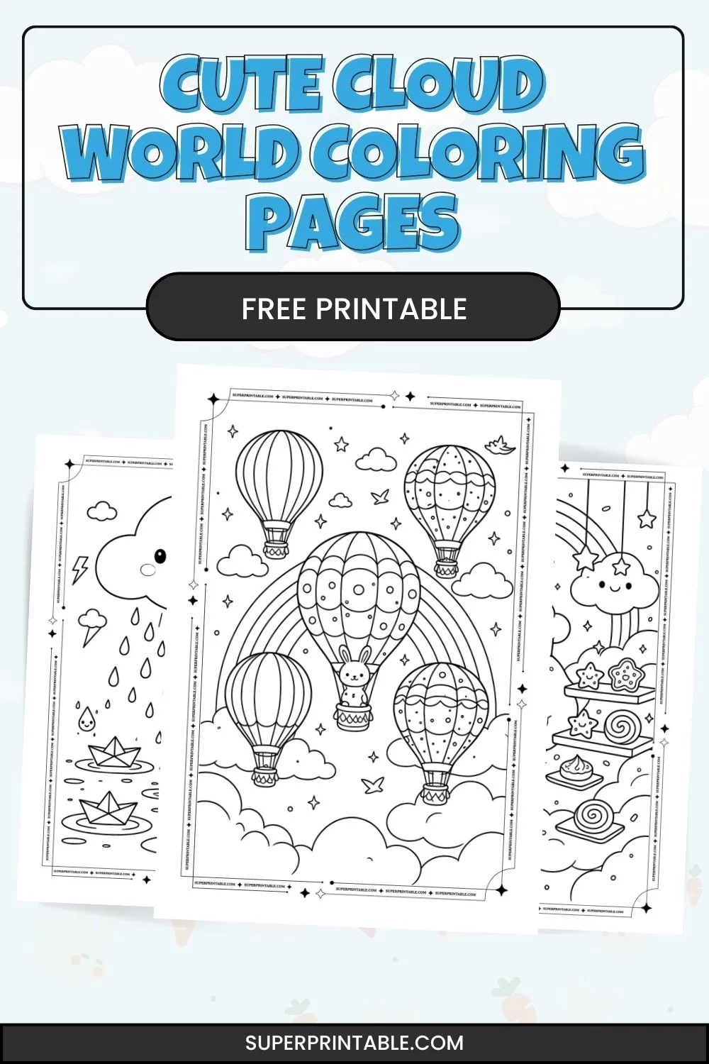 10+ Cute Cloud World Coloring Pages Pinterest Image