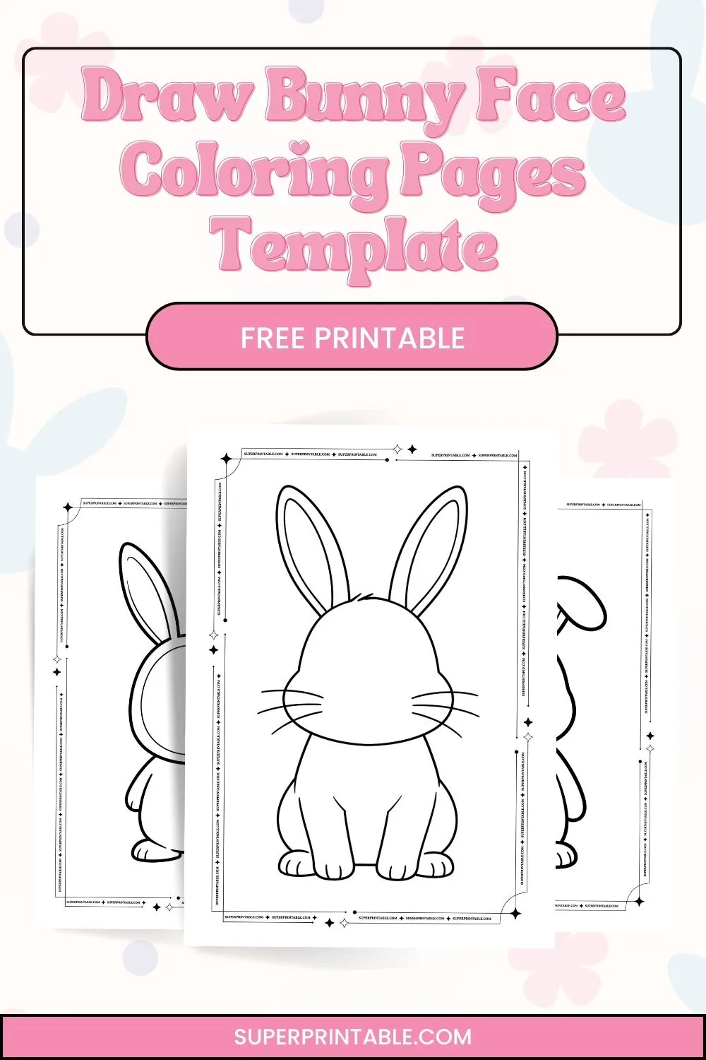 10 Draw Bunny Face Template Pinterest Image