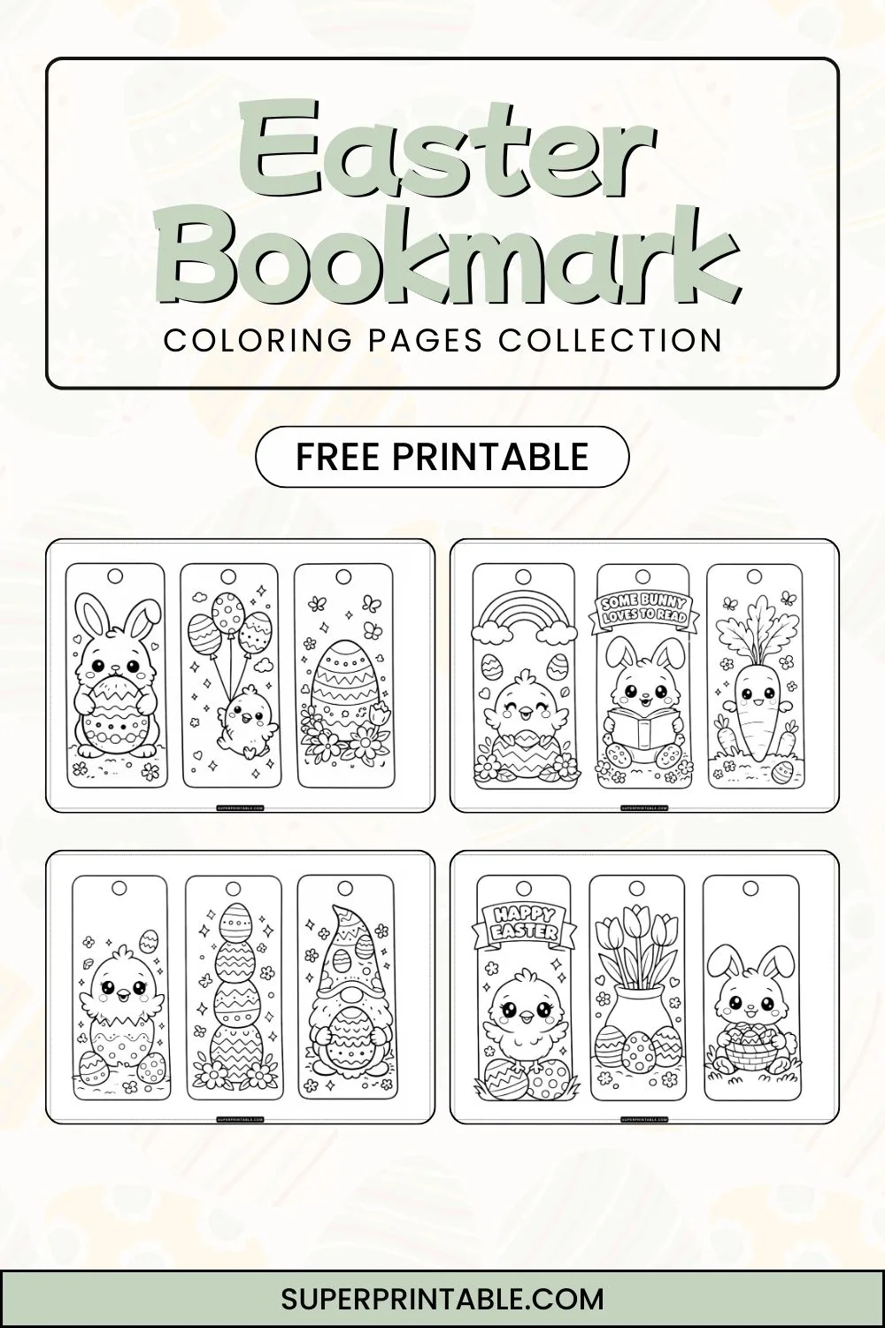 10+ Easter Bookmark Coloring Pages Pinterest Image