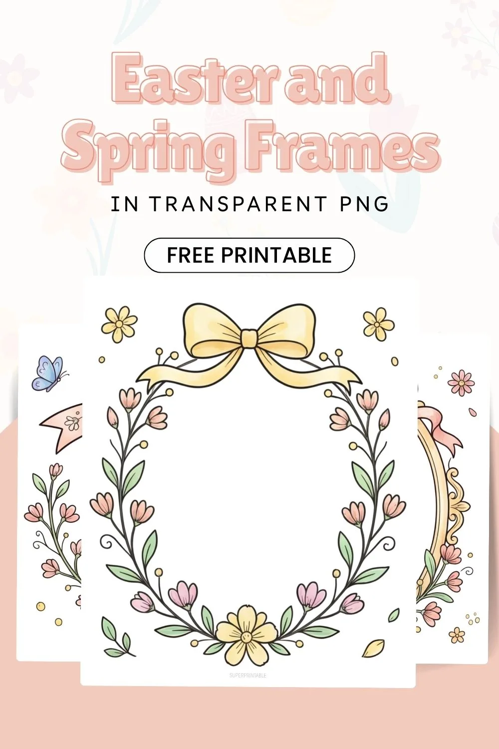 10+ Easter & Spring Frames in Transparent PNG Pinterest Image
