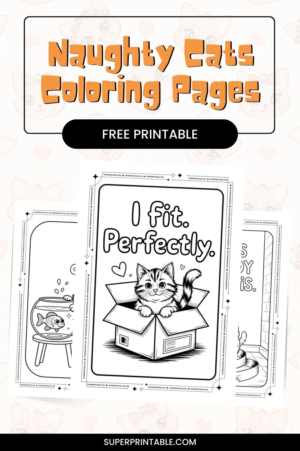 10+ Naughty Cats Coloring Pages Pinterest Image
