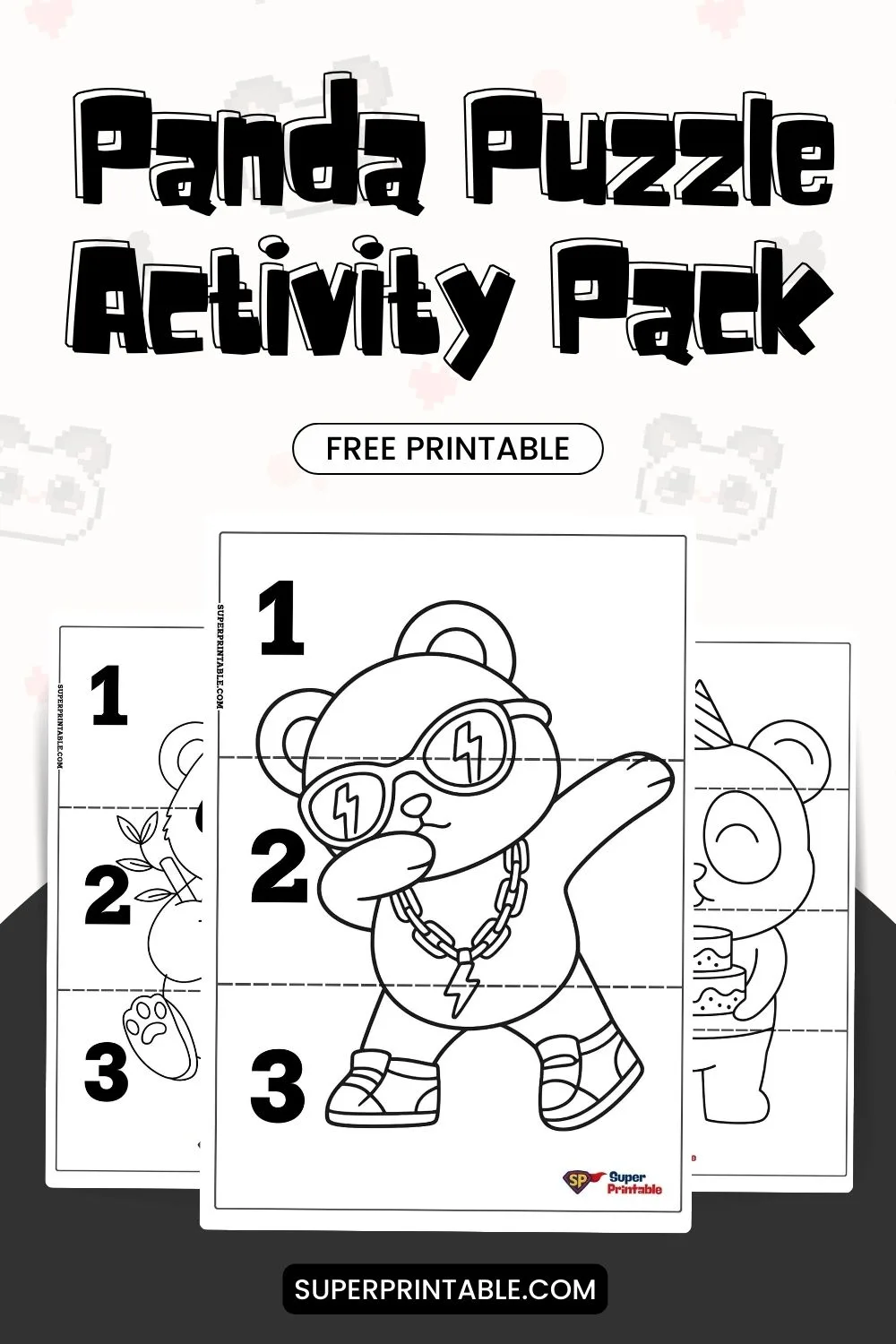 10 Panda Puzzle Activity Pack Pinterest Image