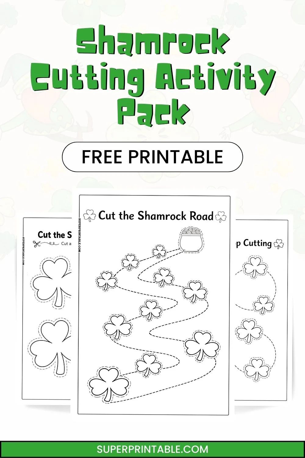 10+ Shamrock Cutting Activity Pack Pinterest Image