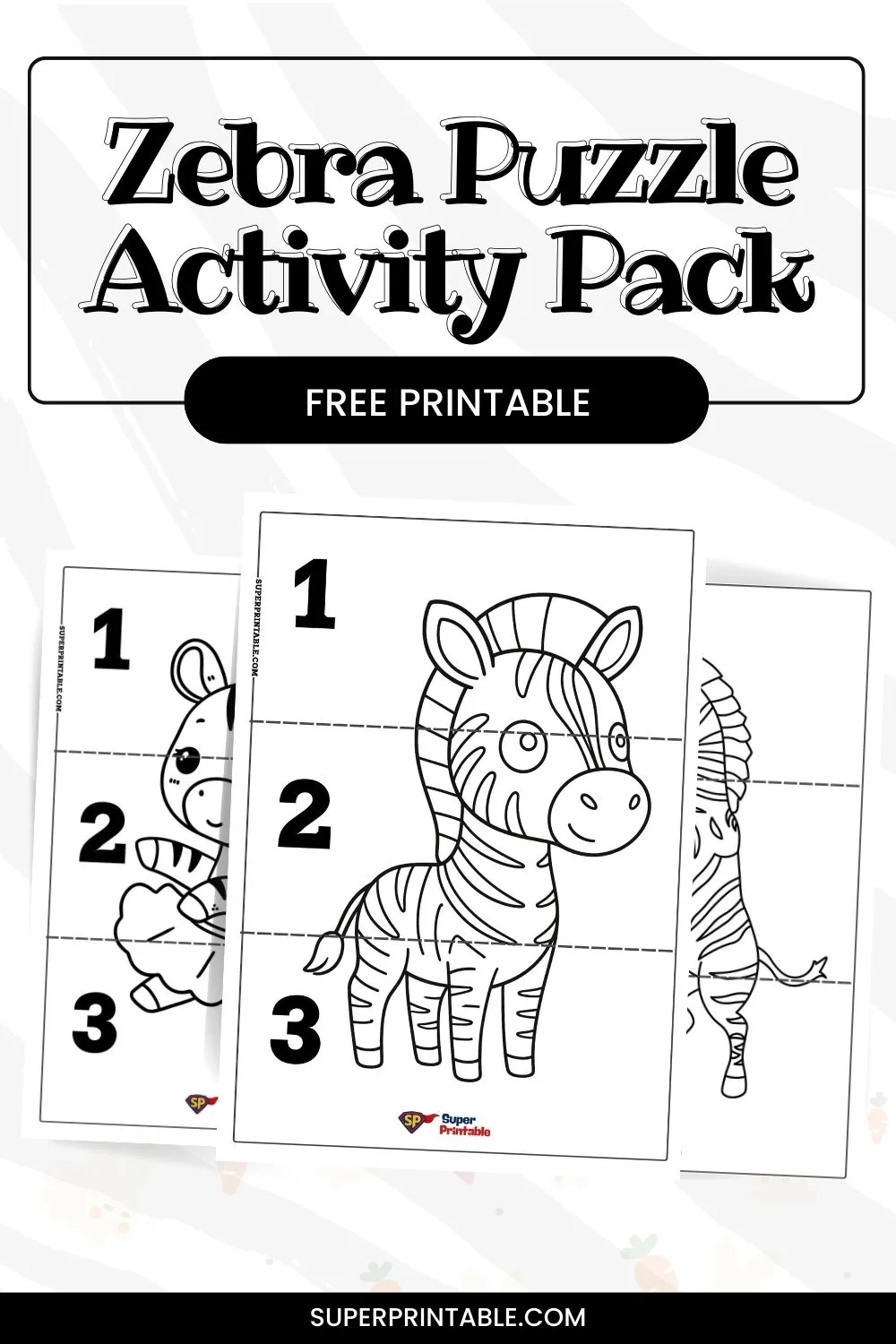 10 Zebra Puzzle Activity Pack Pinterest Image
