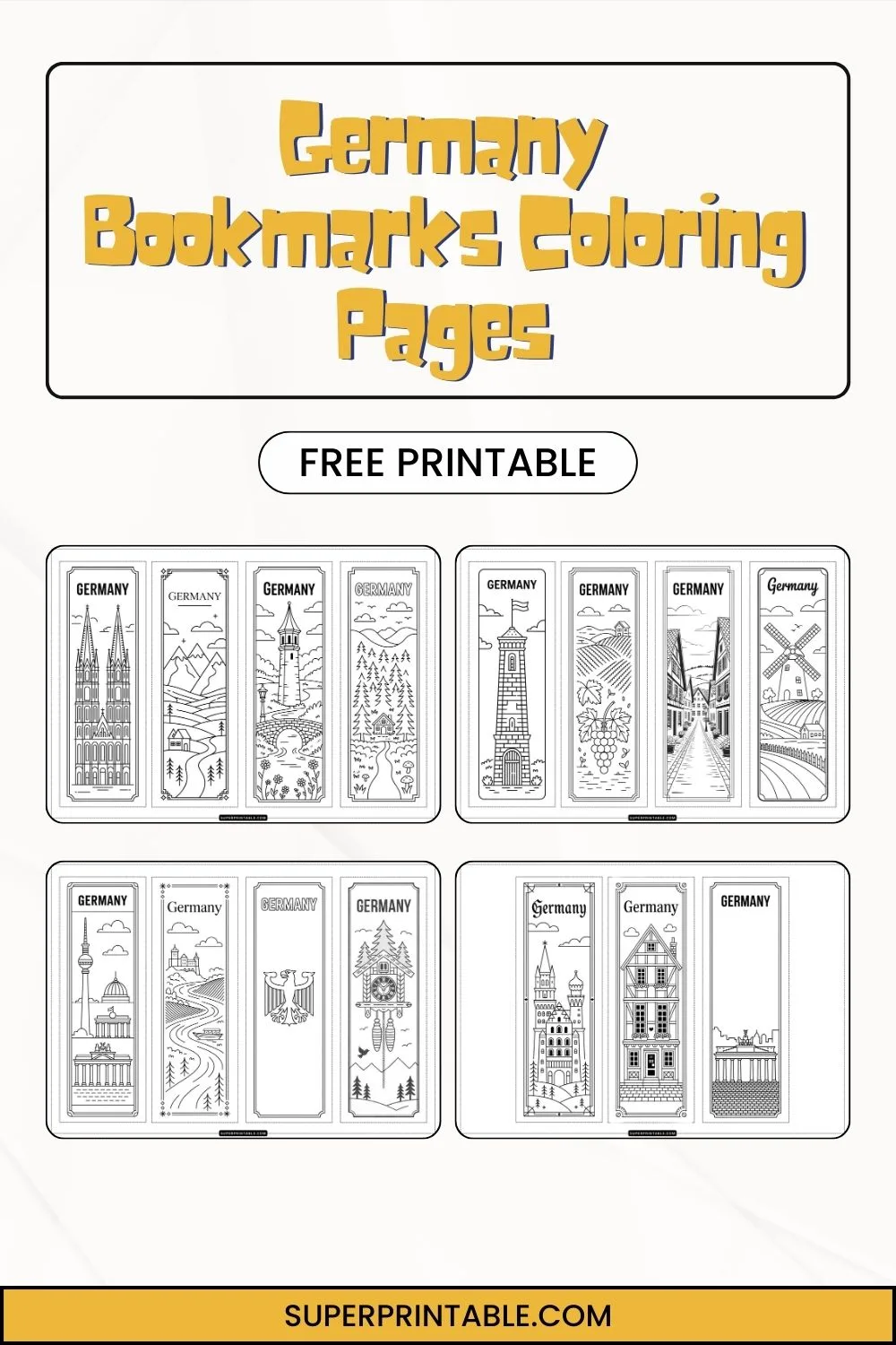 12+ Germany Bookmarks Coloring Pages Pinterest Image