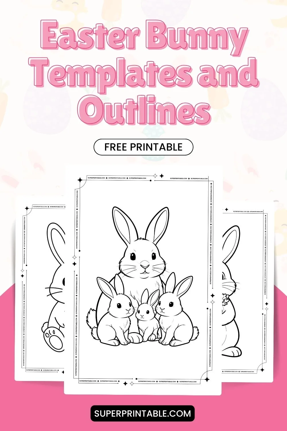 15+ Easter Bunny Templates and Outlines Pinterest Image