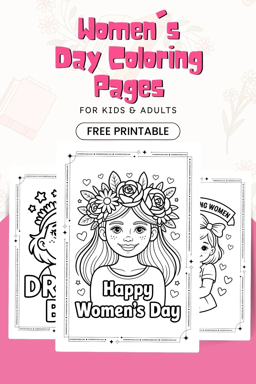 16+ Women's Day Coloring Pages Pinterest Image