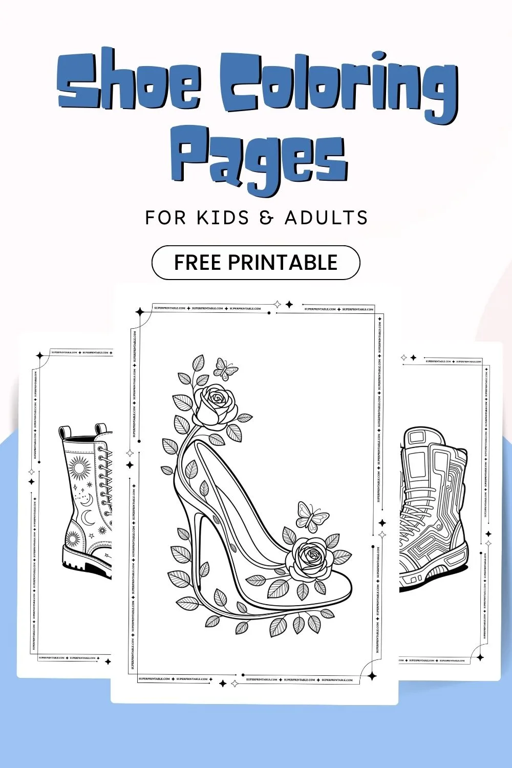 40+ Shoe Coloring Pages Pinterest Image