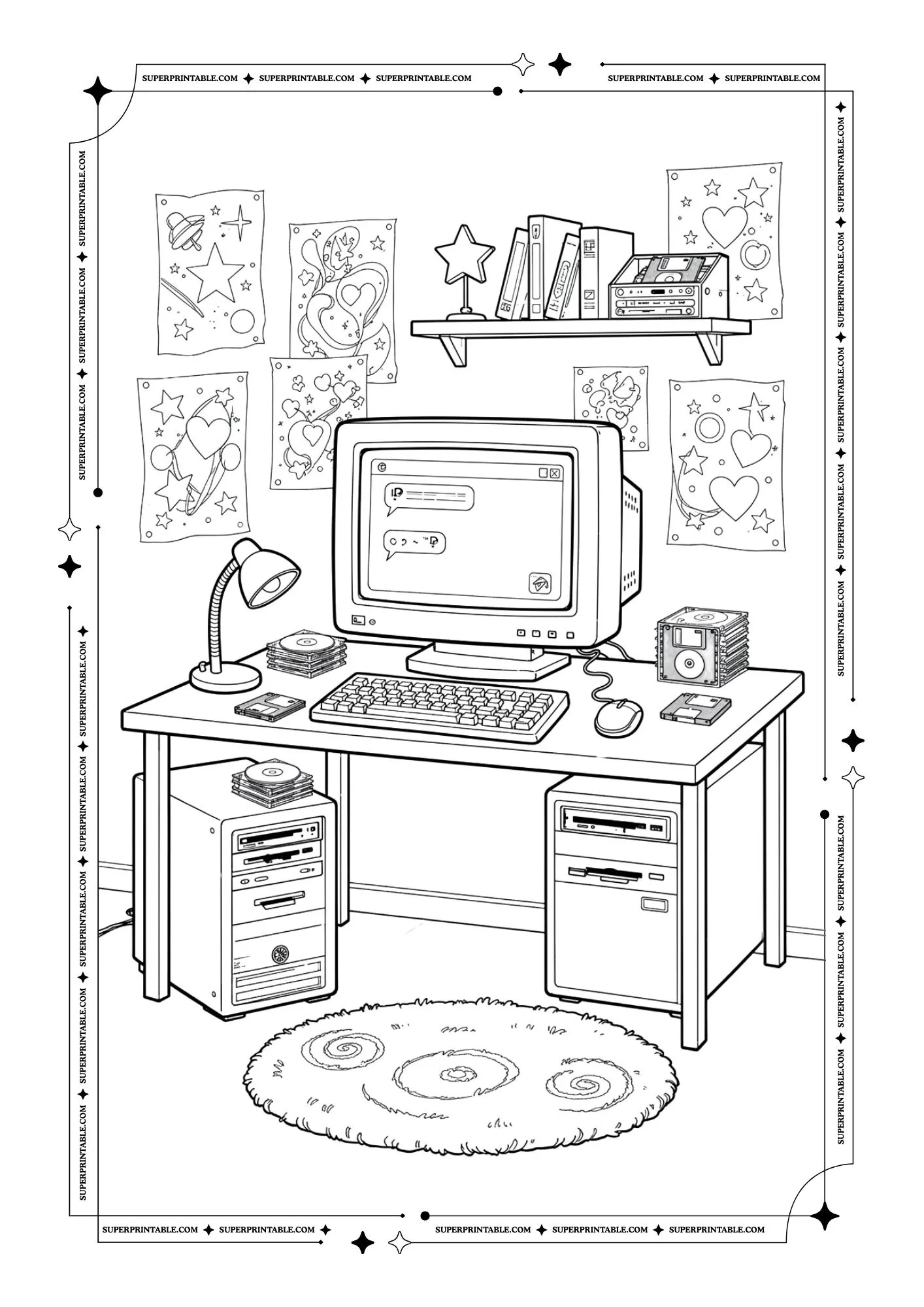 90's PC World Coloring Pages 10