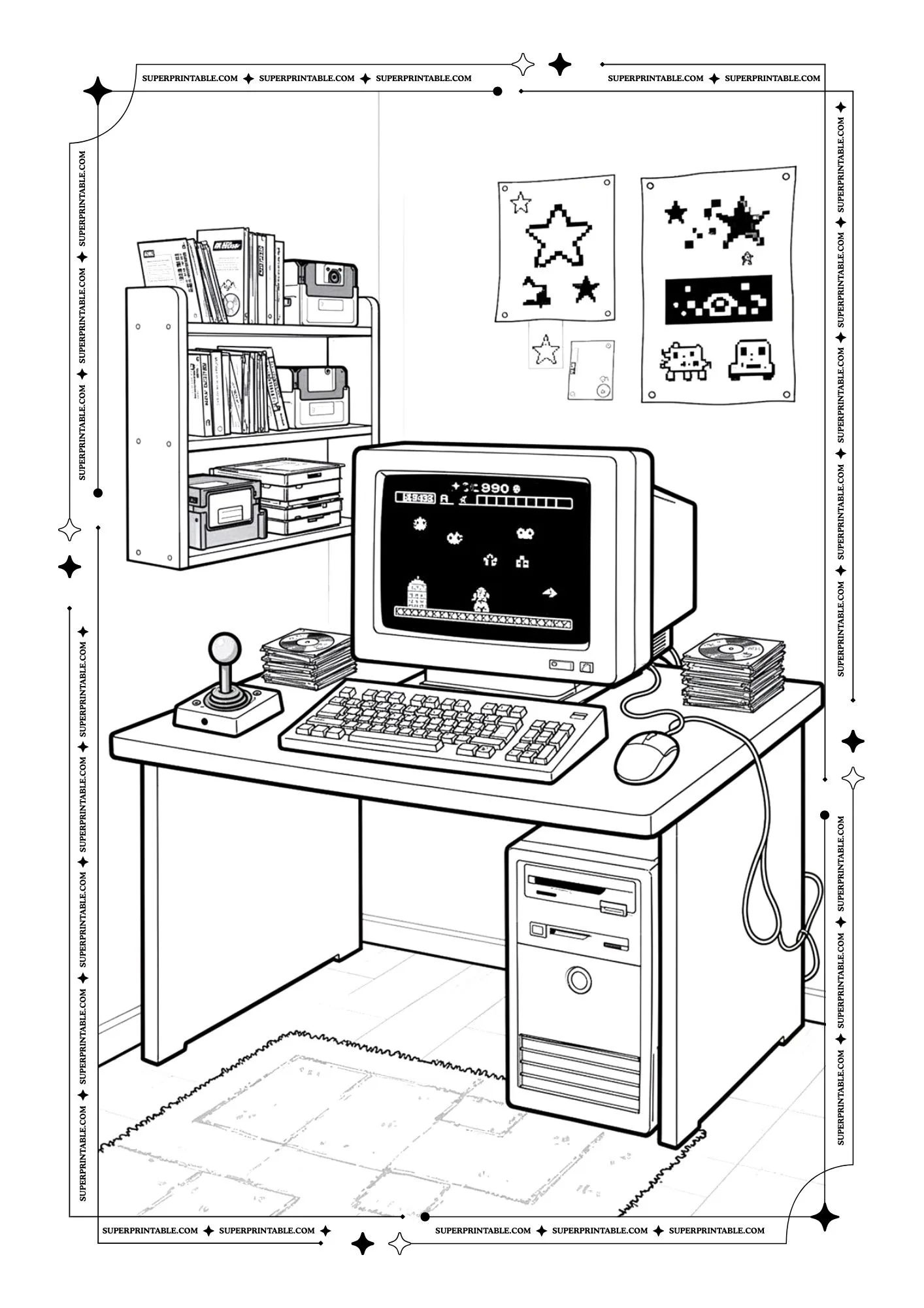 90's PC World Coloring Pages 12