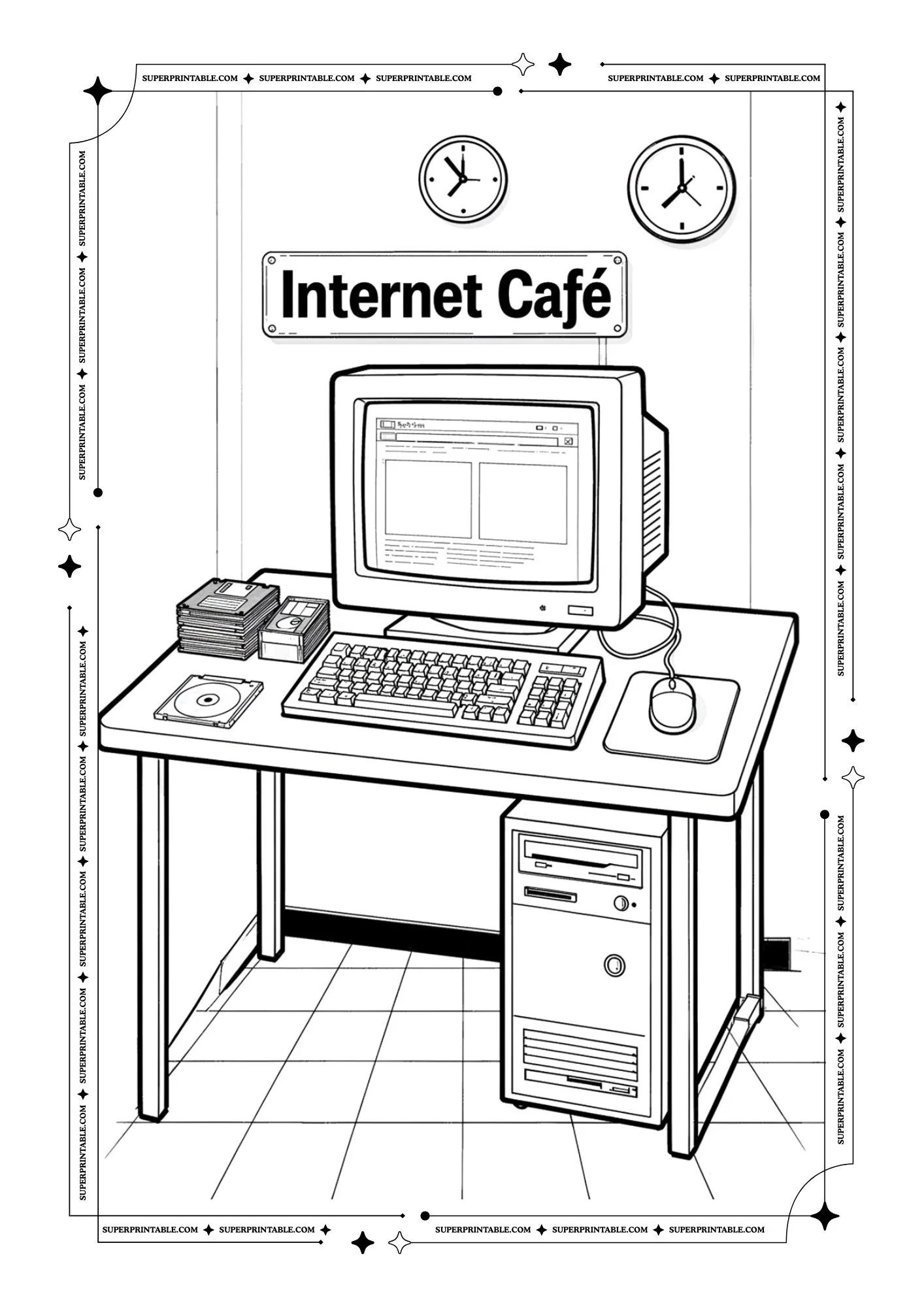 90's PC World Coloring Pages 3