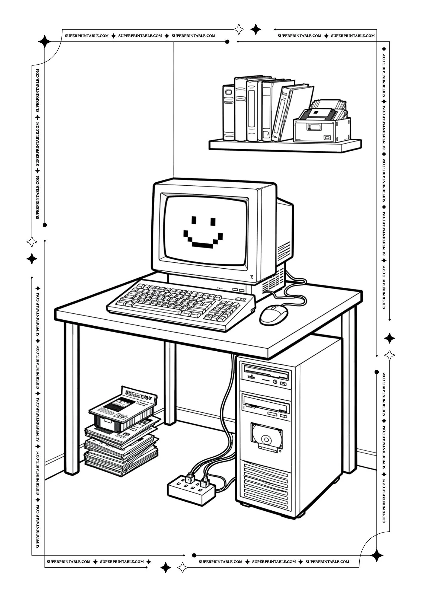 90's PC World Coloring Pages 4