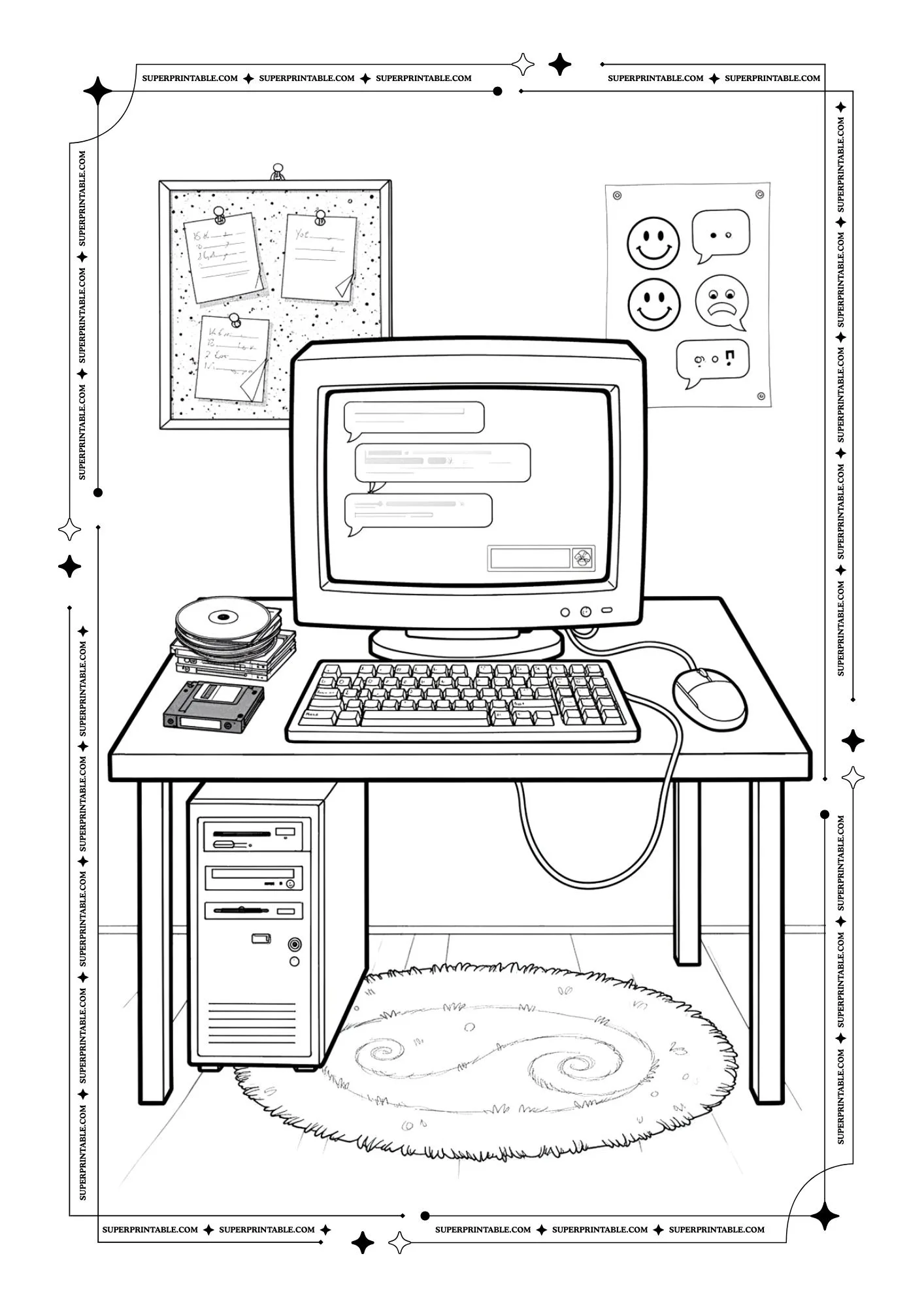 90's PC World Coloring Pages 5
