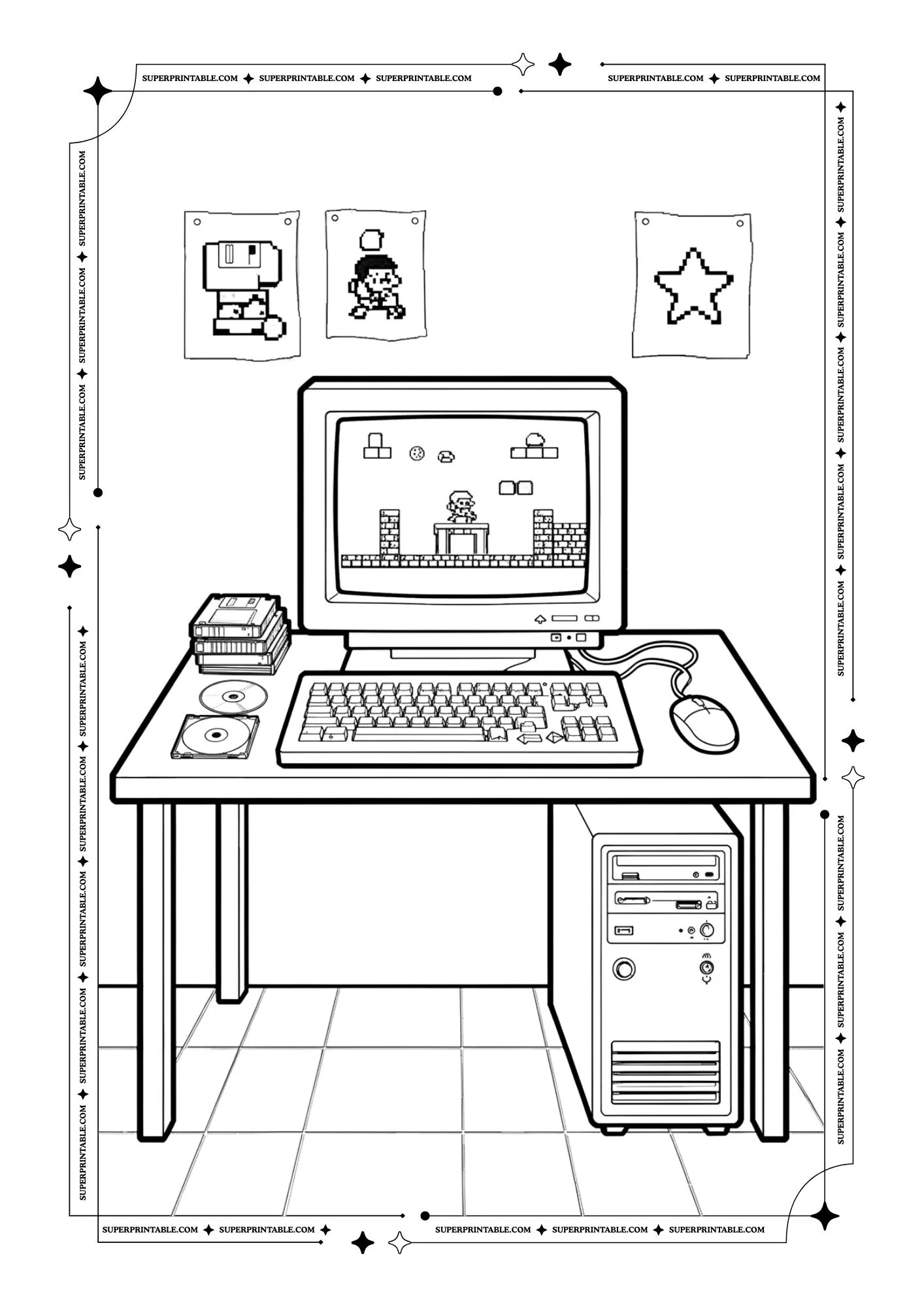 90's PC World Coloring Pages 8