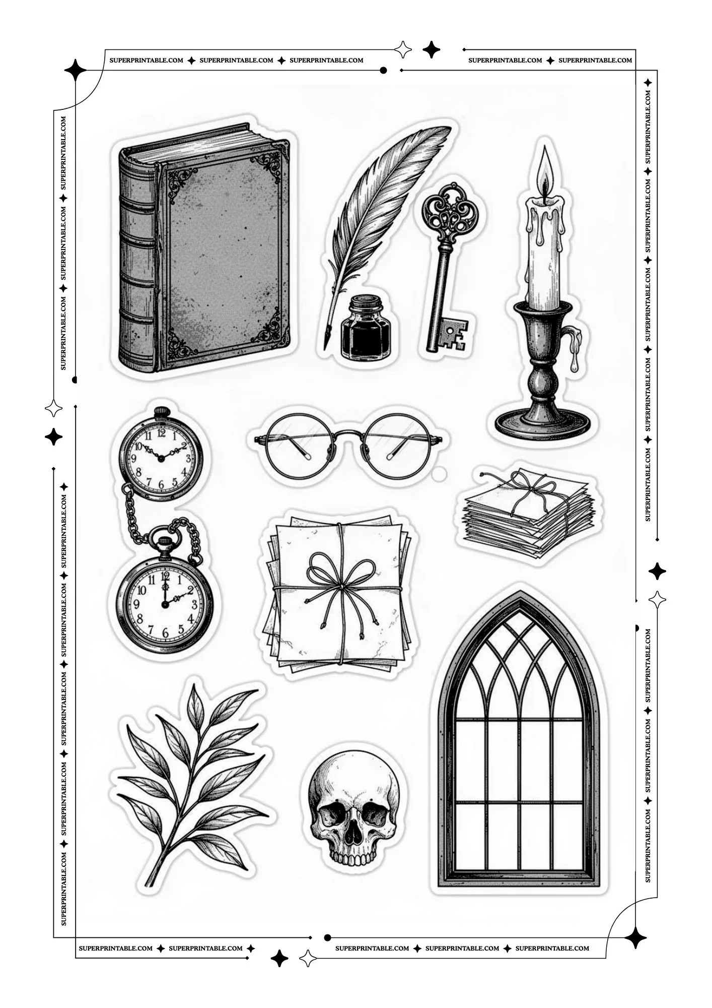 Aesthetic Sticker Coloring Pages 2