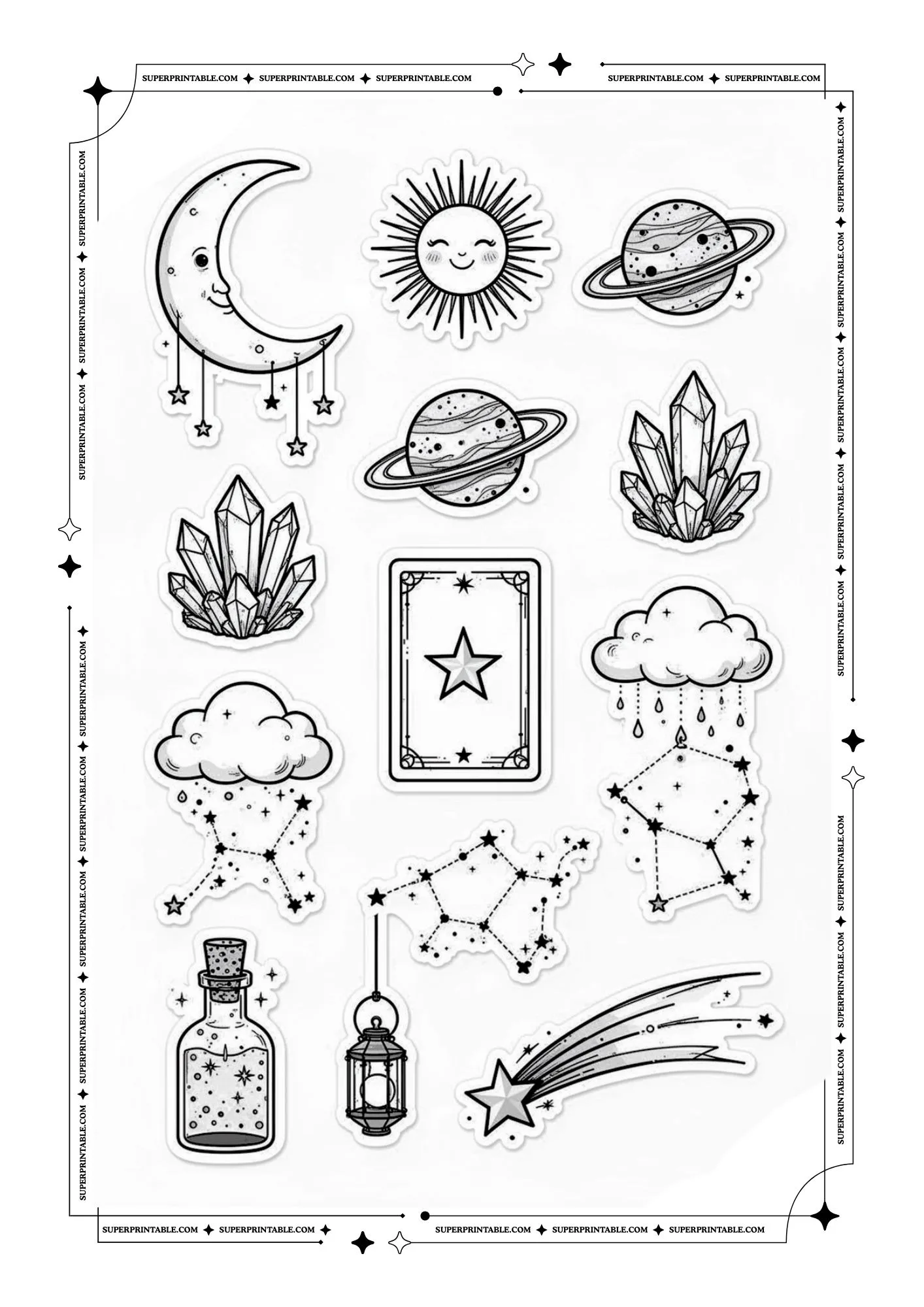 Aesthetic Sticker Coloring Pages 3