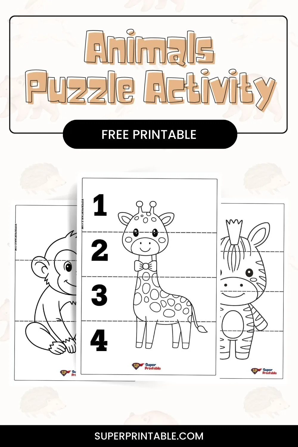 Animals Puzzle Activity Pinterest Image