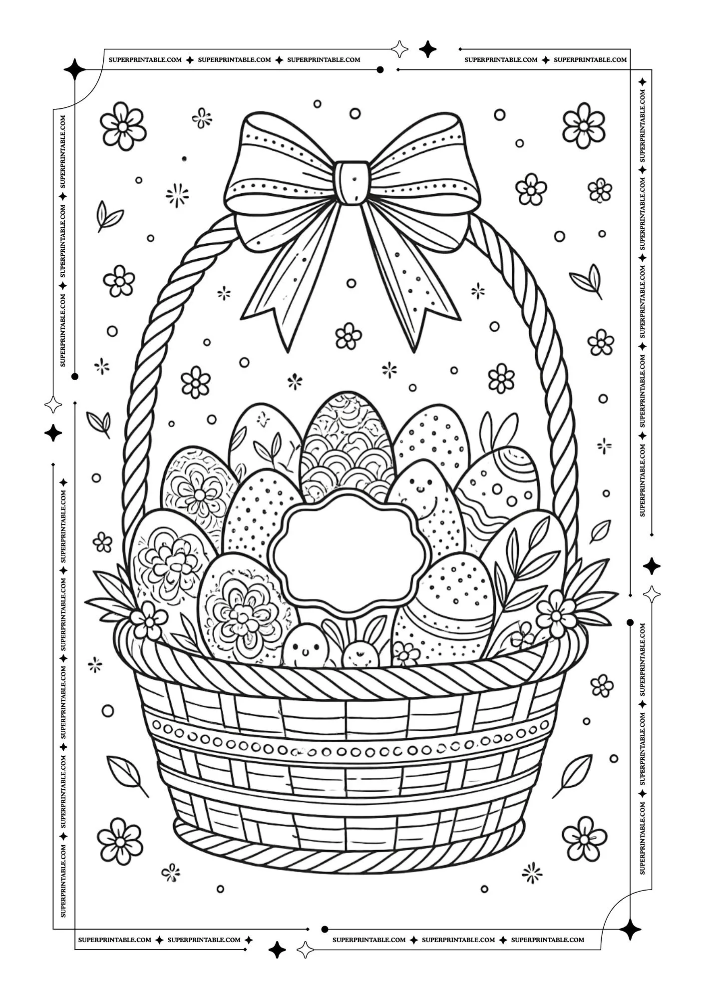 Beautiful Easter Basket Coloring Pages You’ll Love 1