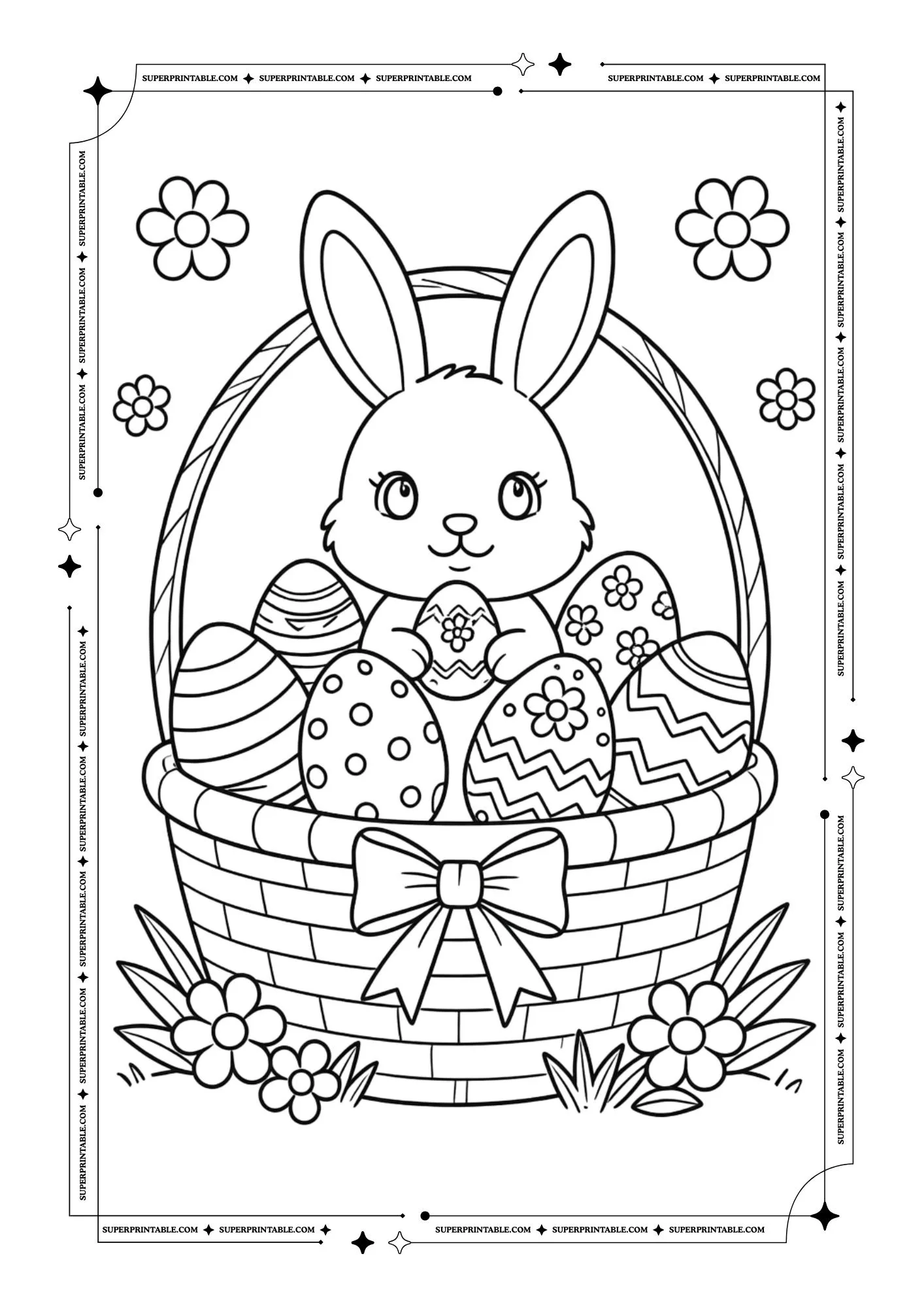 Beautiful Easter Basket Coloring Pages You’ll Love 4