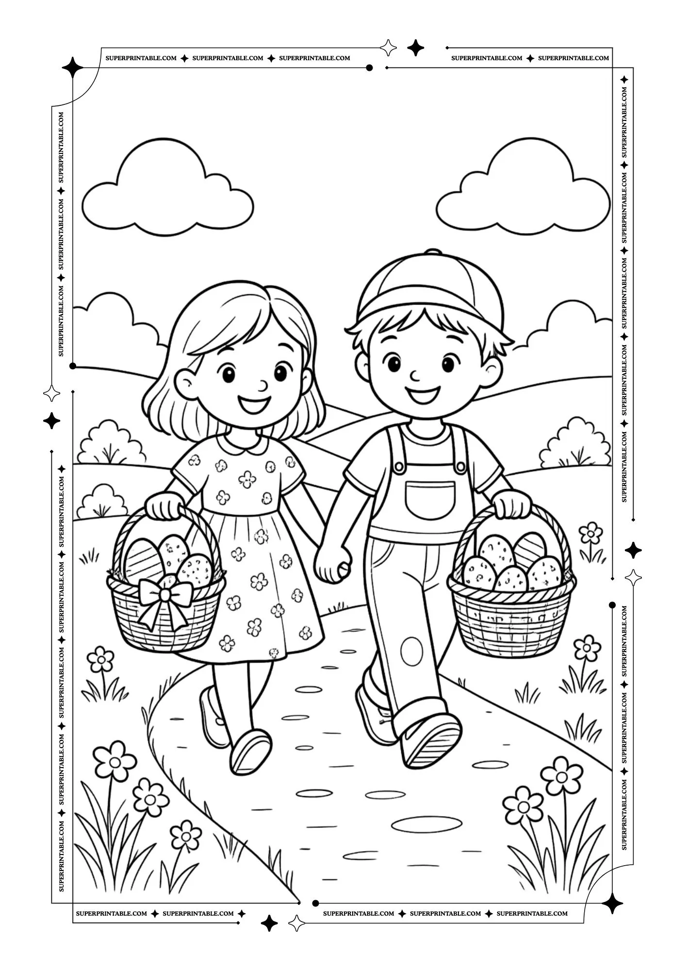 Beautiful Easter Basket Coloring Pages You’ll Love 5