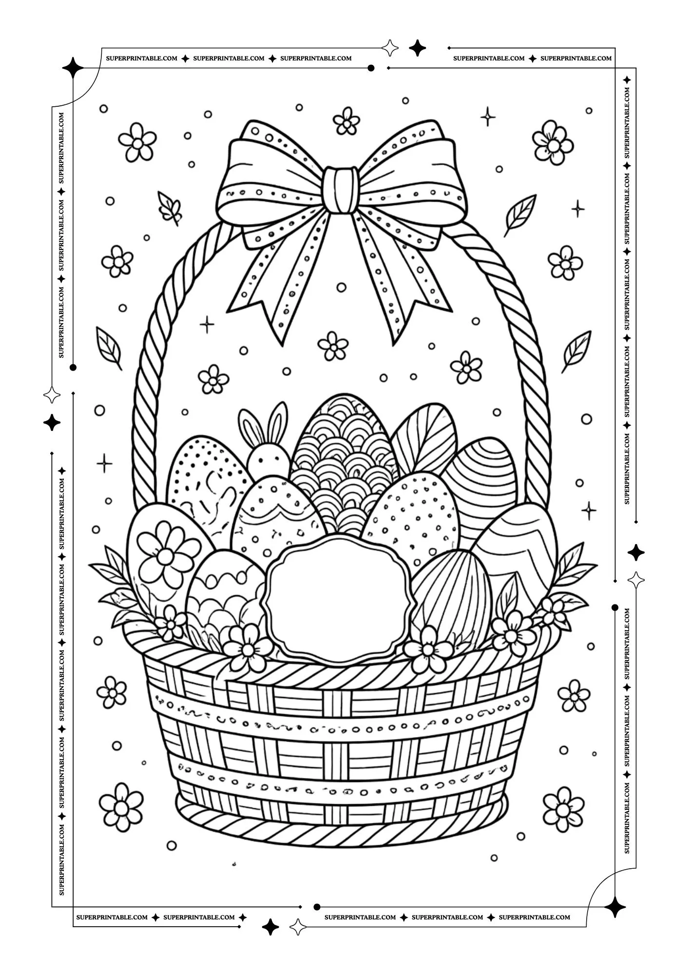 Beautiful Easter Basket Coloring Pages You’ll Love 7