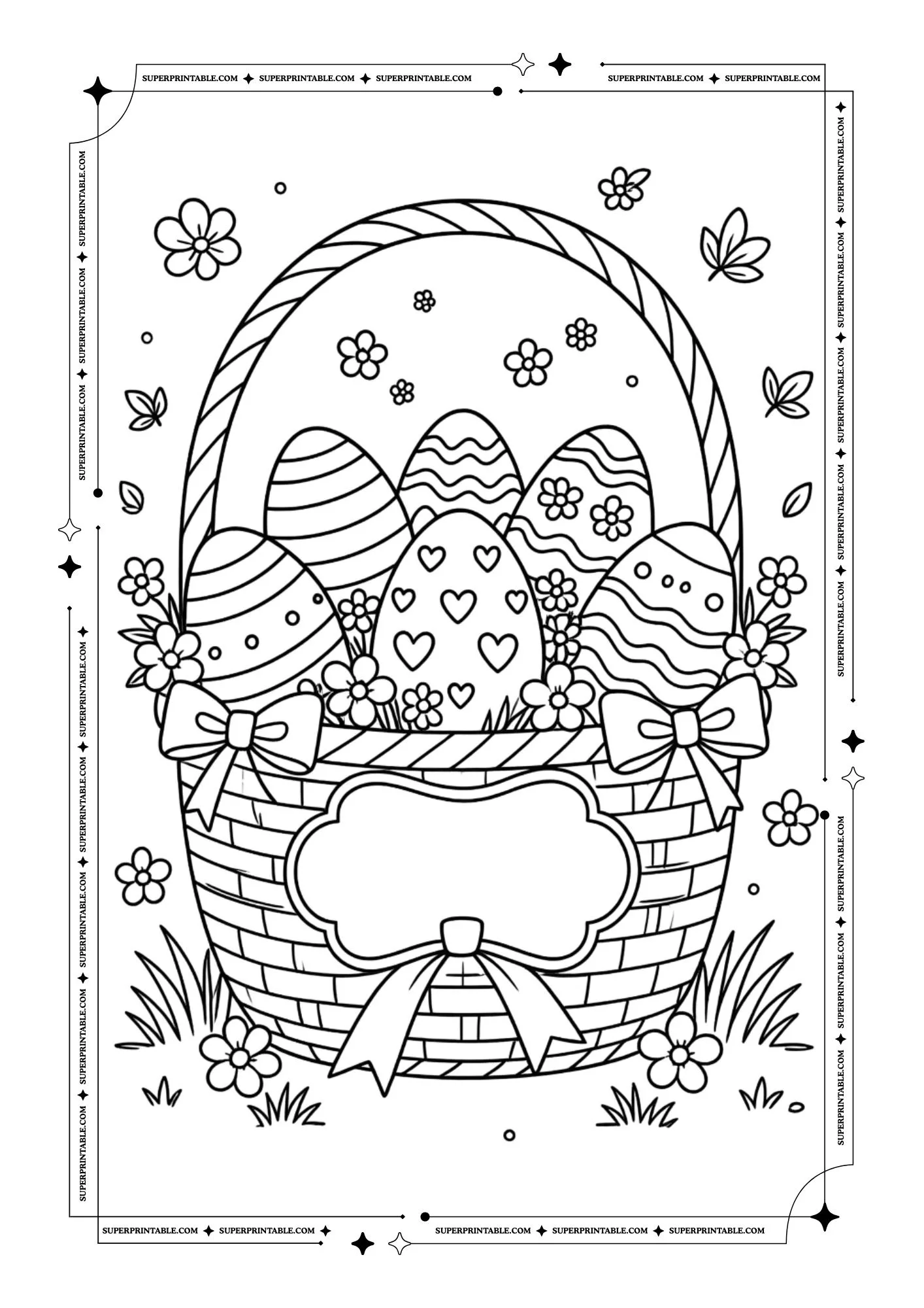 Beautiful Easter Basket Coloring Pages You’ll Love 8