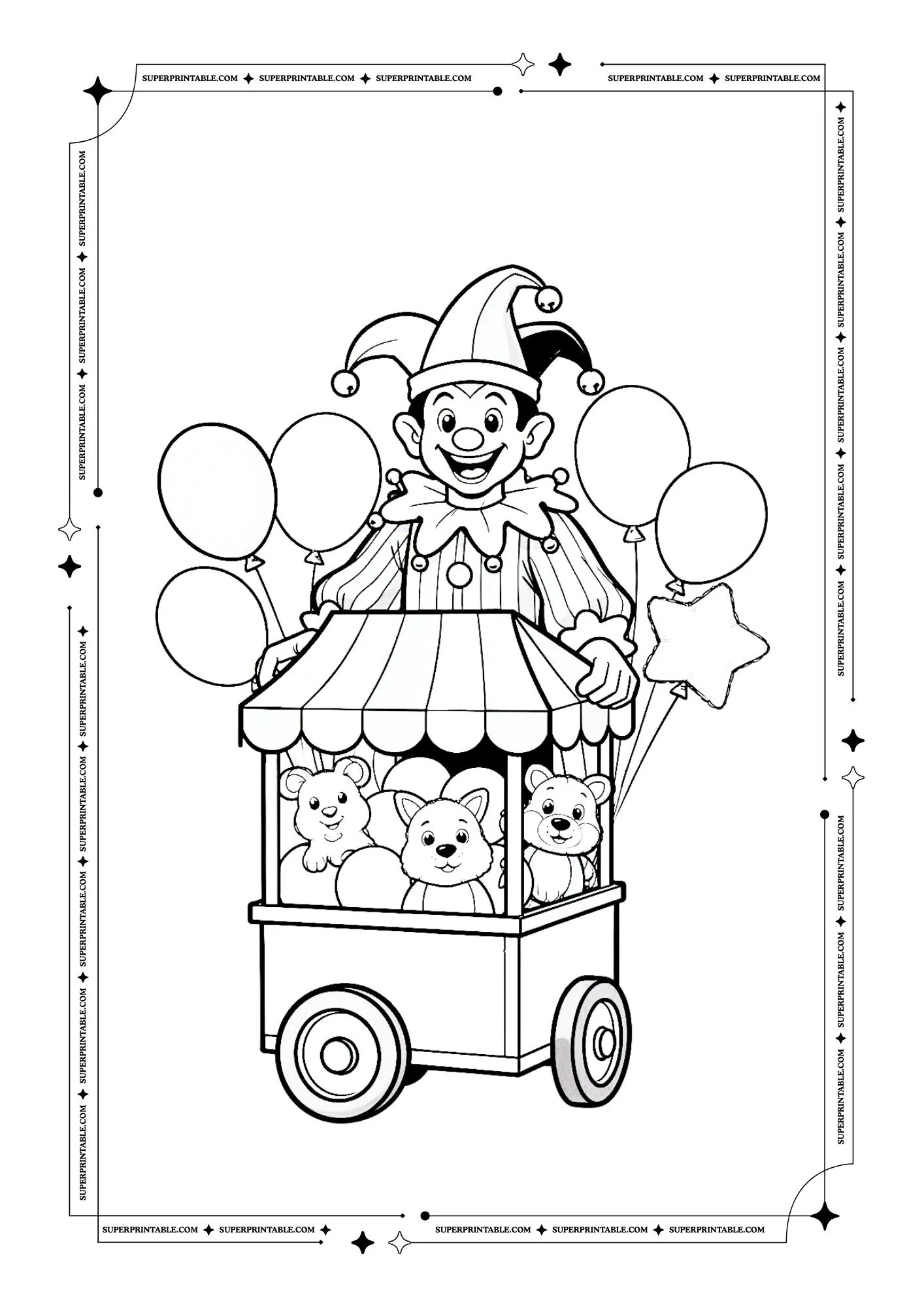 Carnival Jokers Coloring Pages 1
