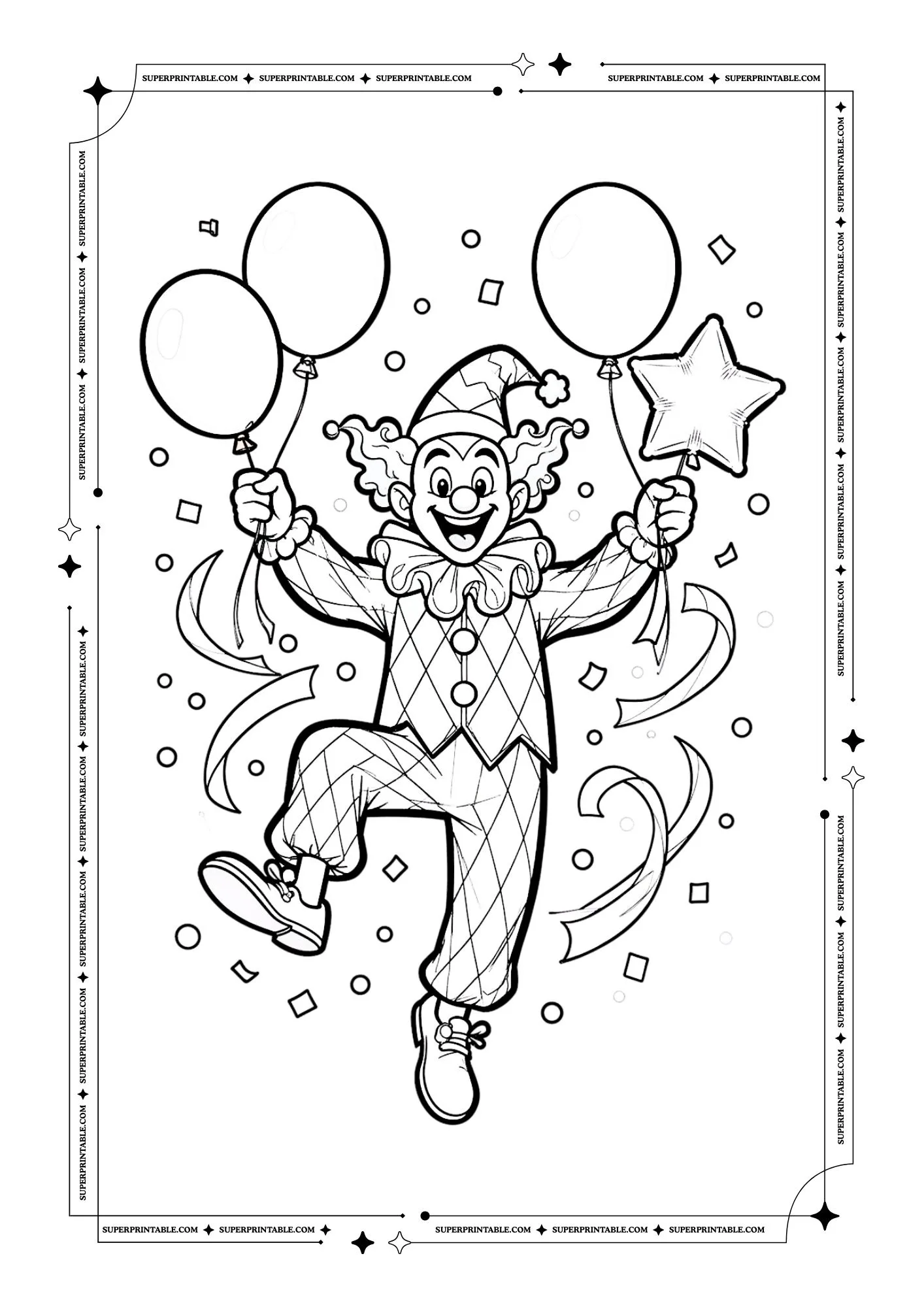 Carnival Jokers Coloring Pages 2