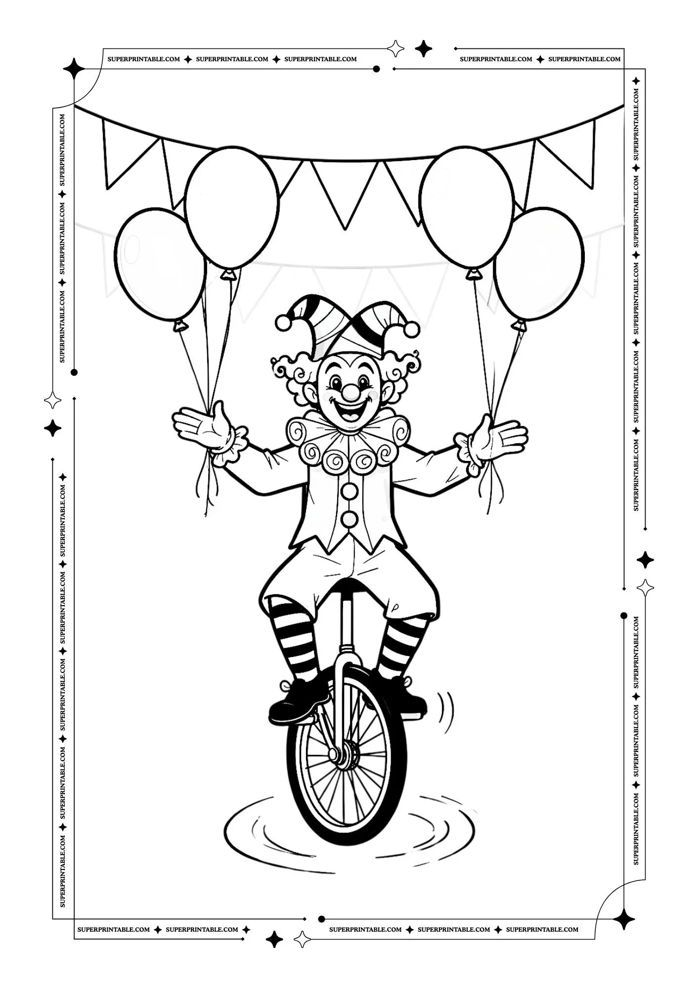 Carnival Jokers Coloring Pages 3