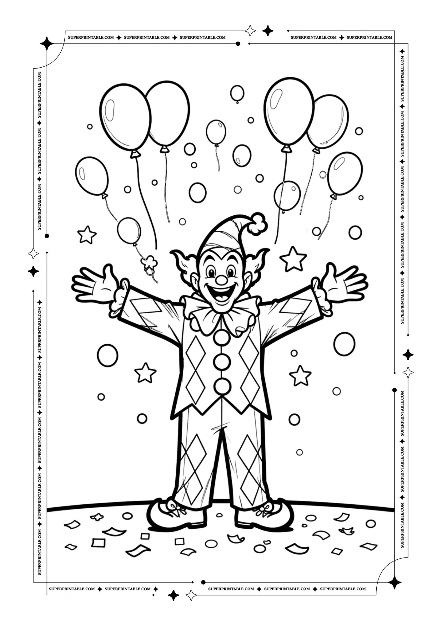 Carnival Jokers Coloring Pages 4