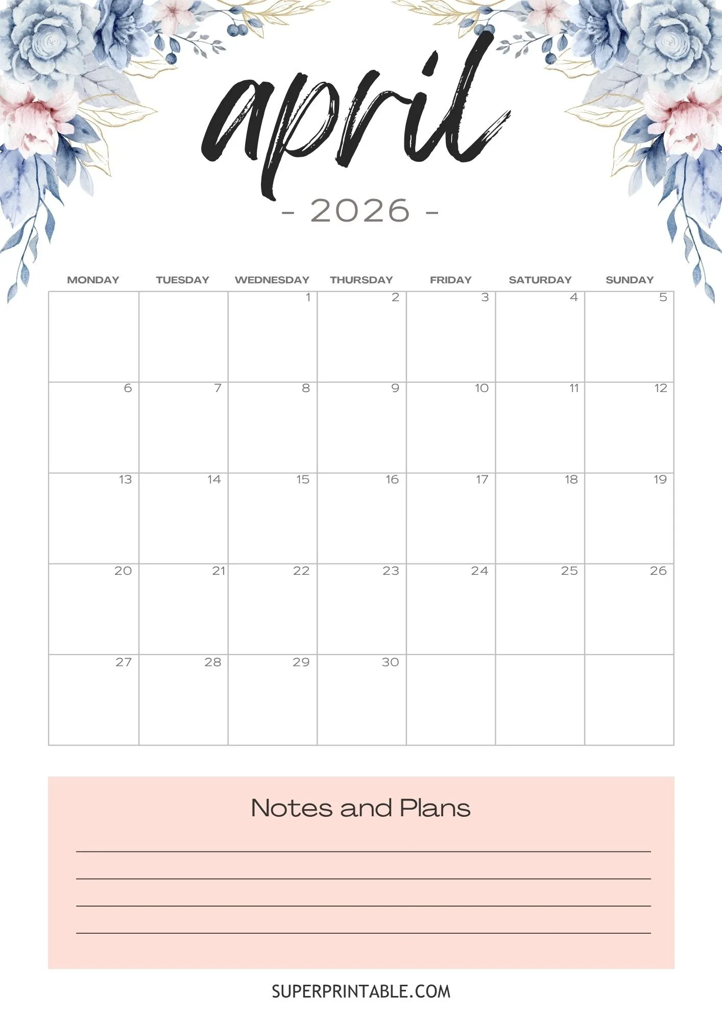 Creative April Calendar 2026 1