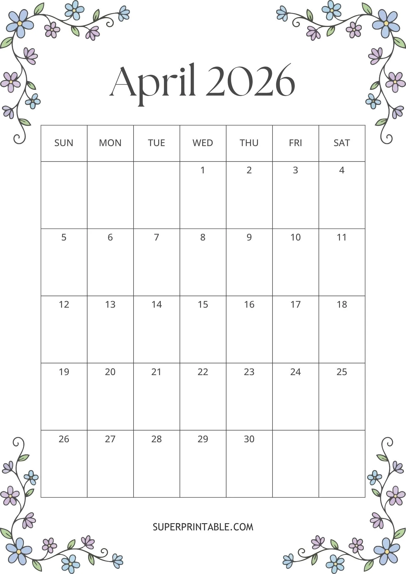 Creative April Calendar 2026 10