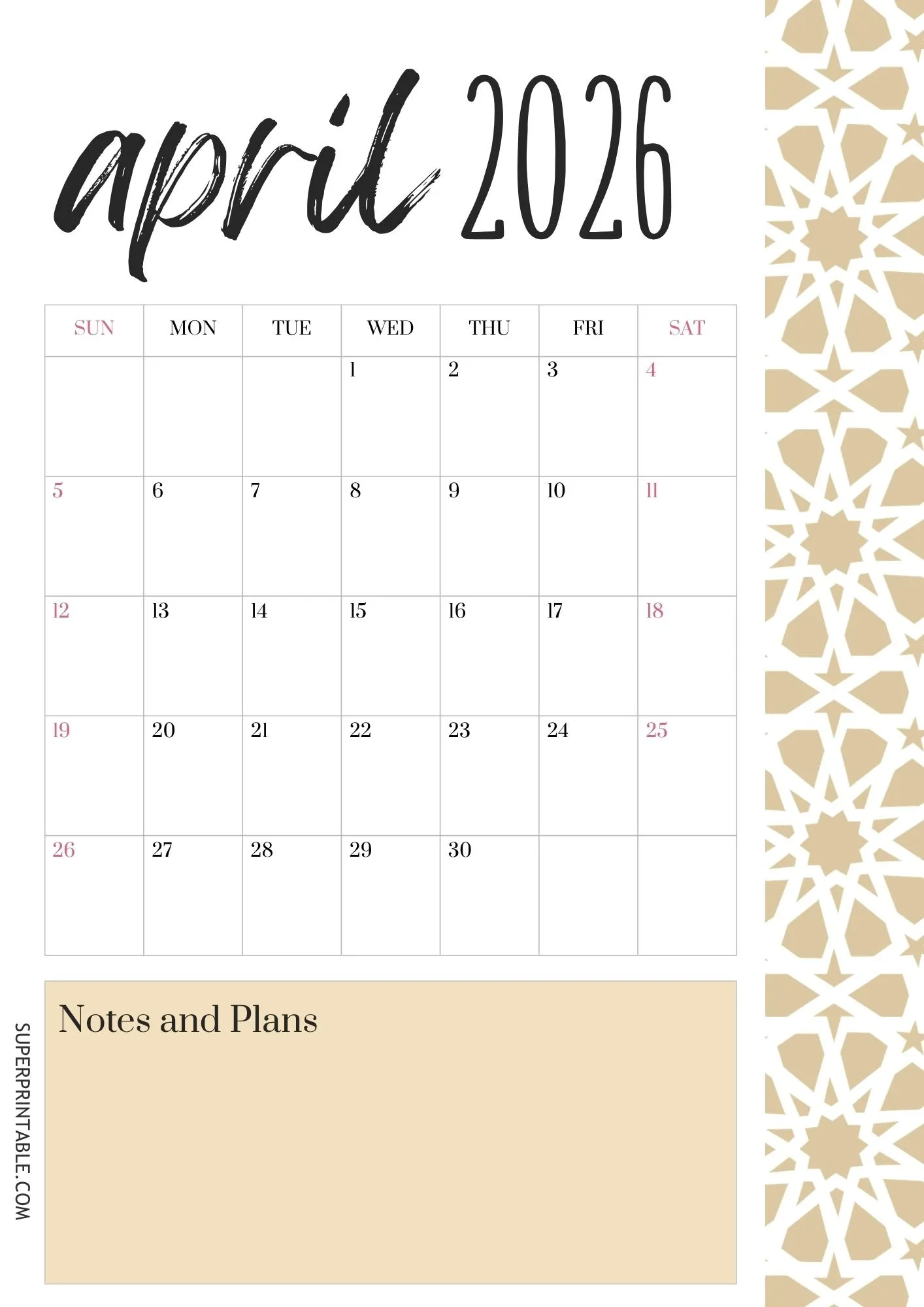 Creative April Calendar 2026 3