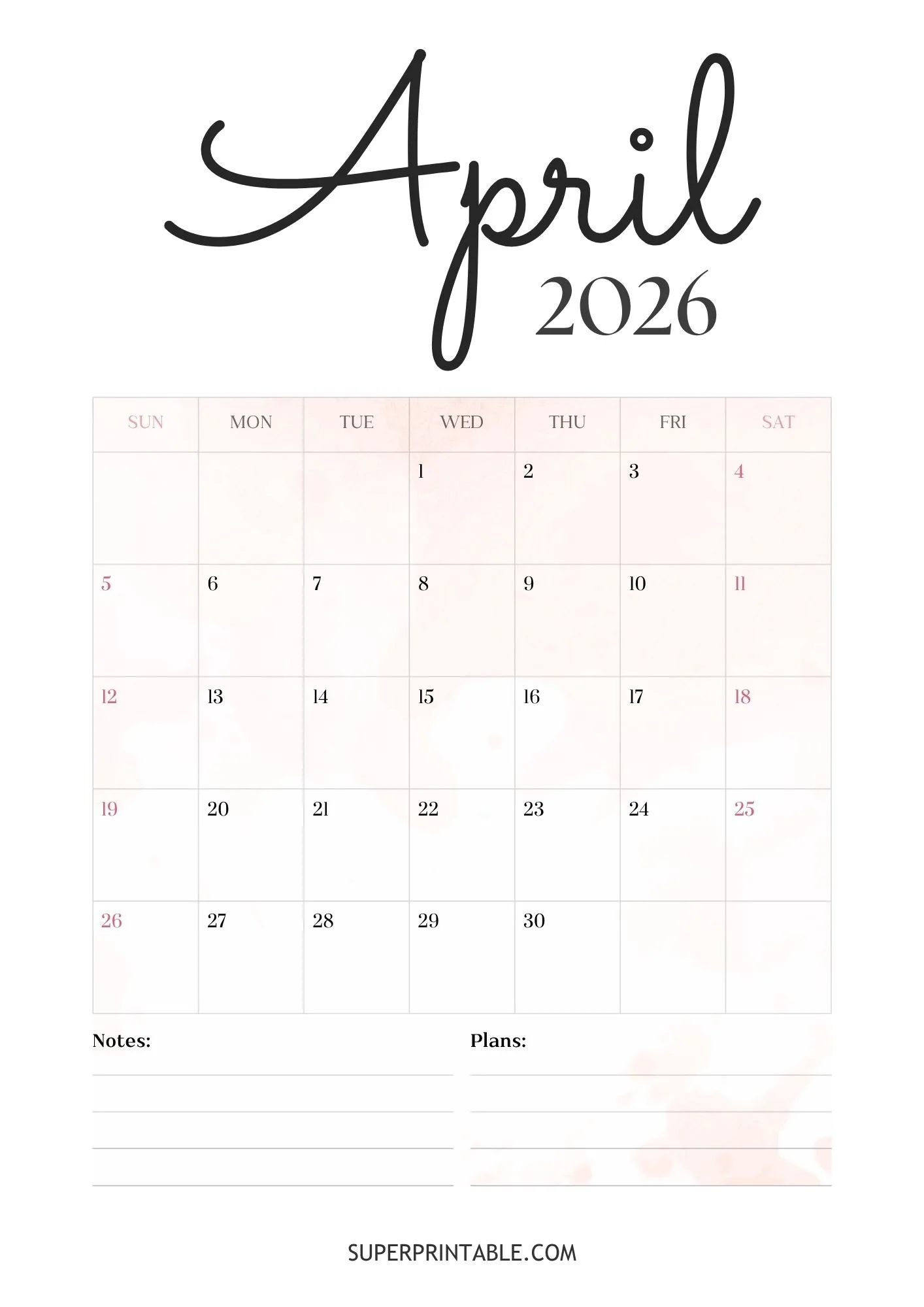 Creative April Calendar 2026 6