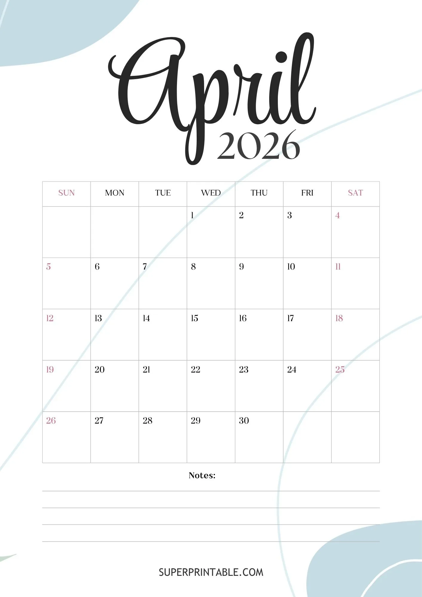 Creative April Calendar 2026 7